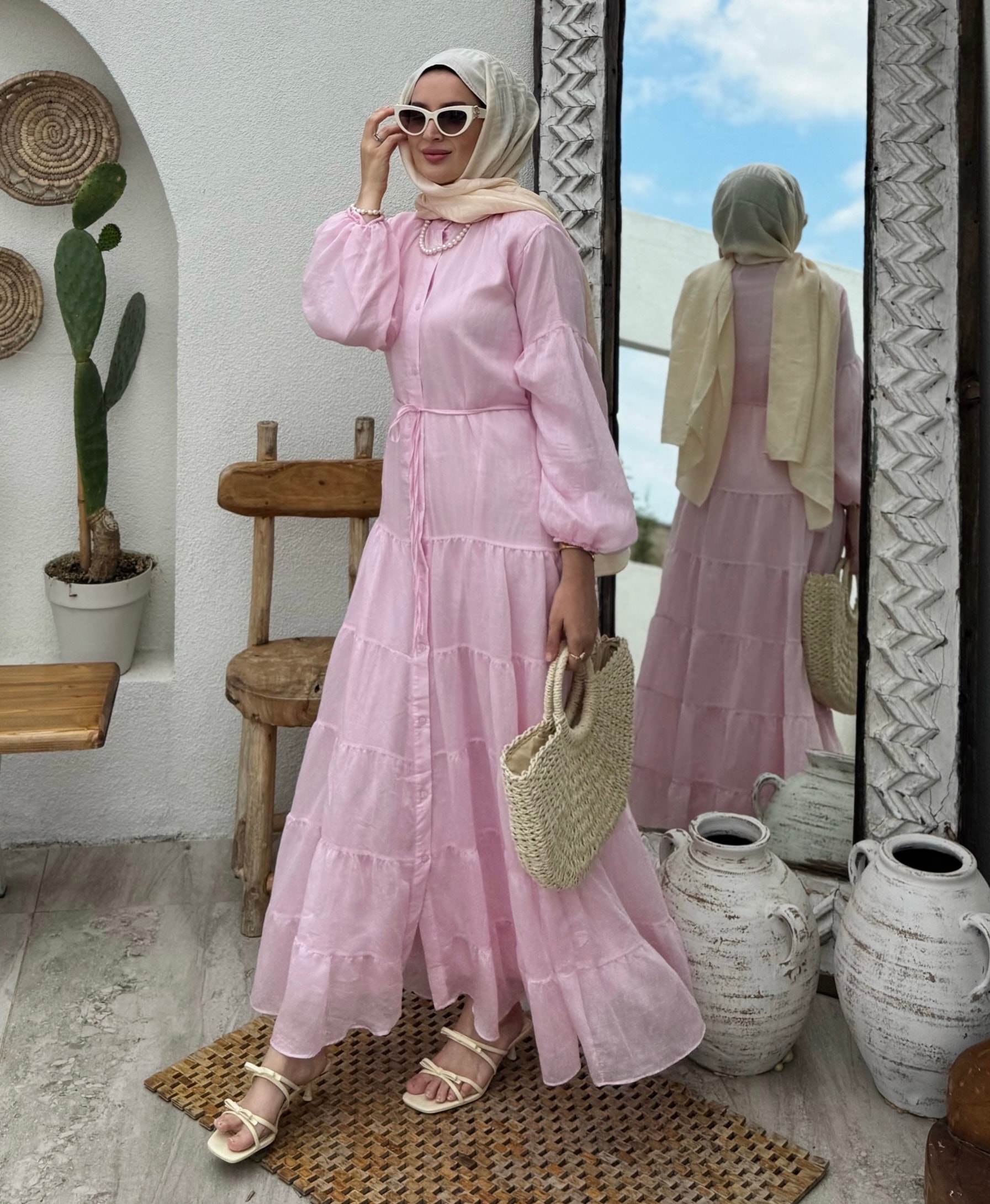 Sofia elbise - pembe