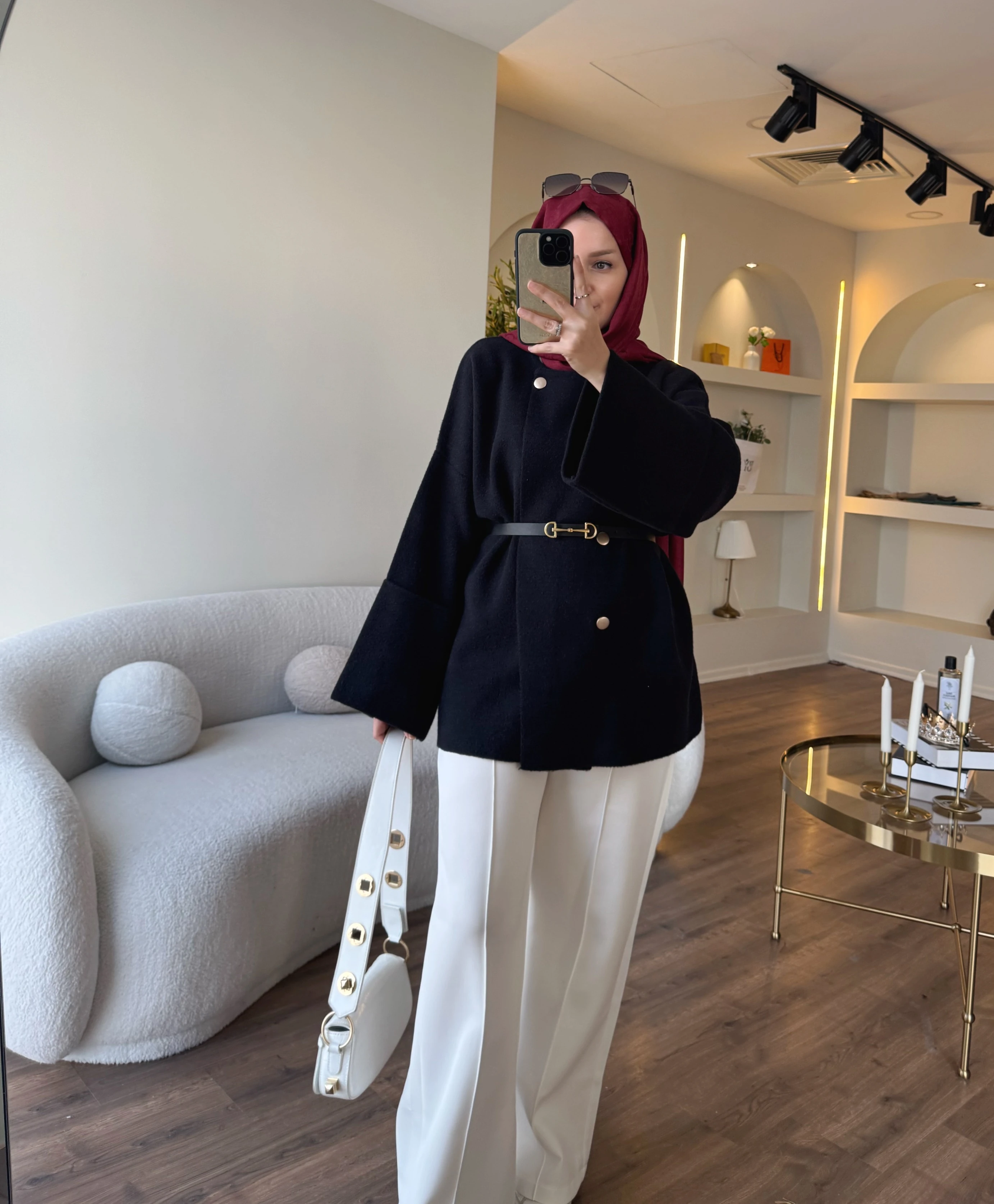 Lina angora hırka - siyah