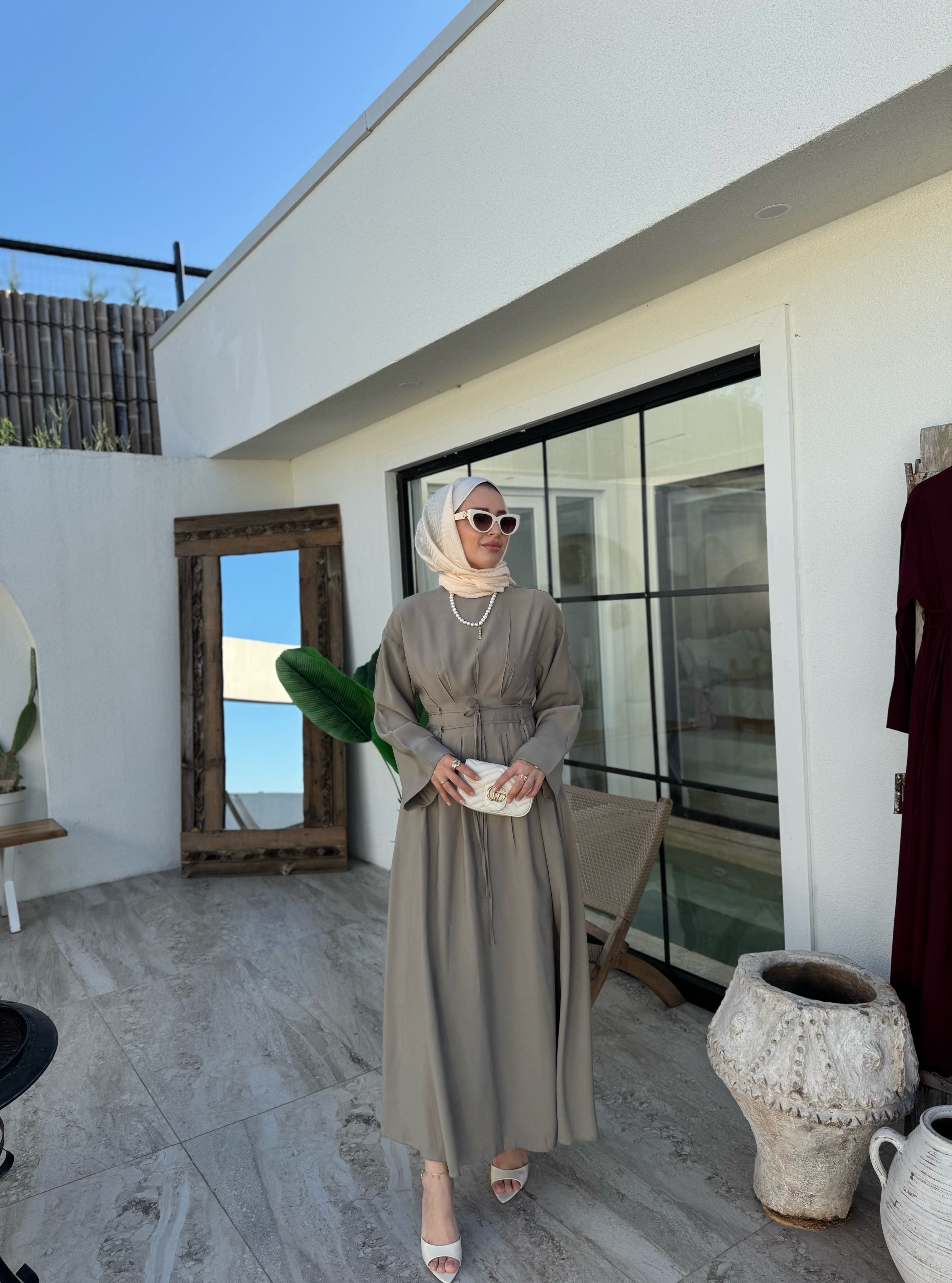Narin modal elbise - haki