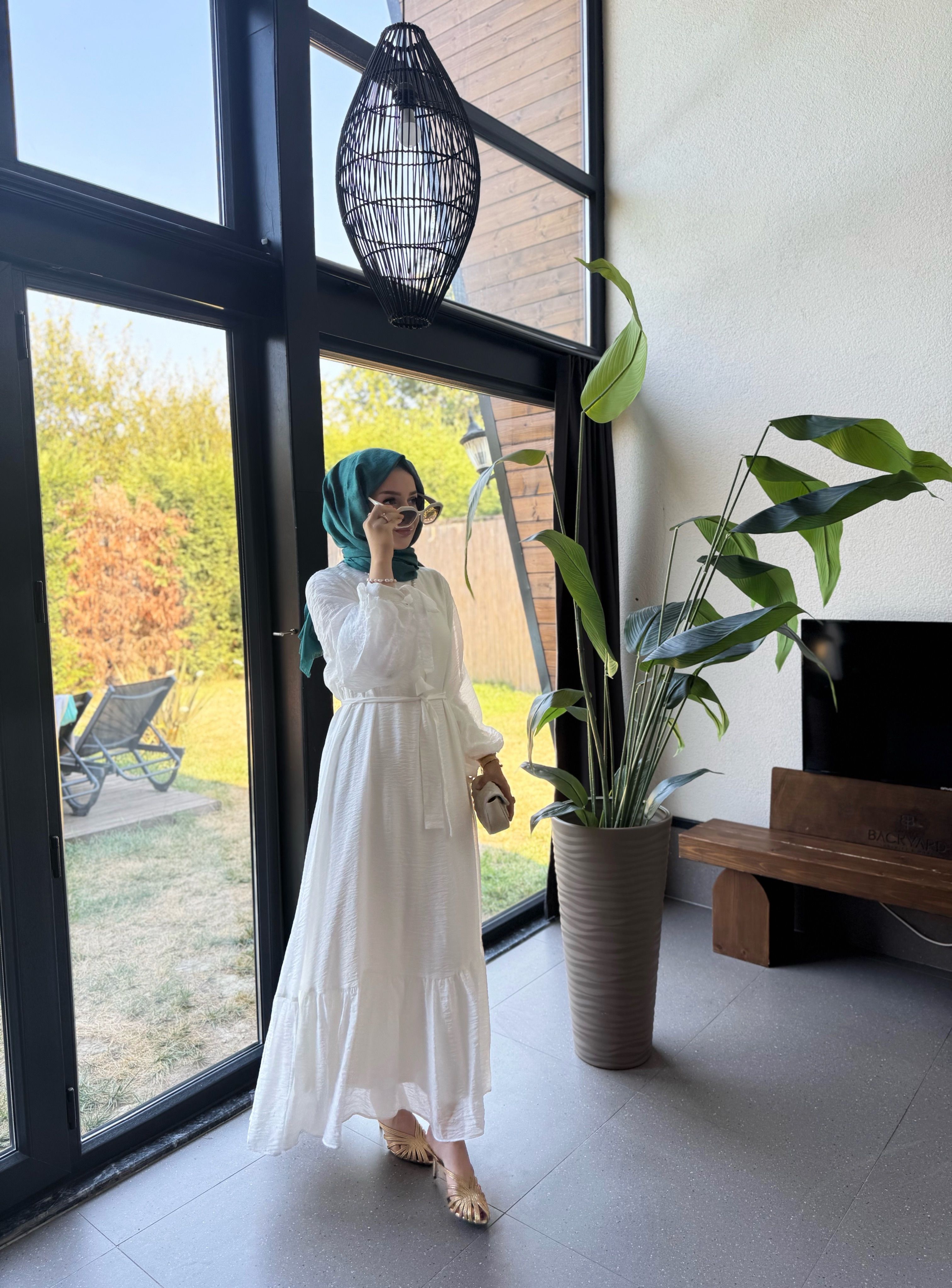 Lina elbise - beyaz