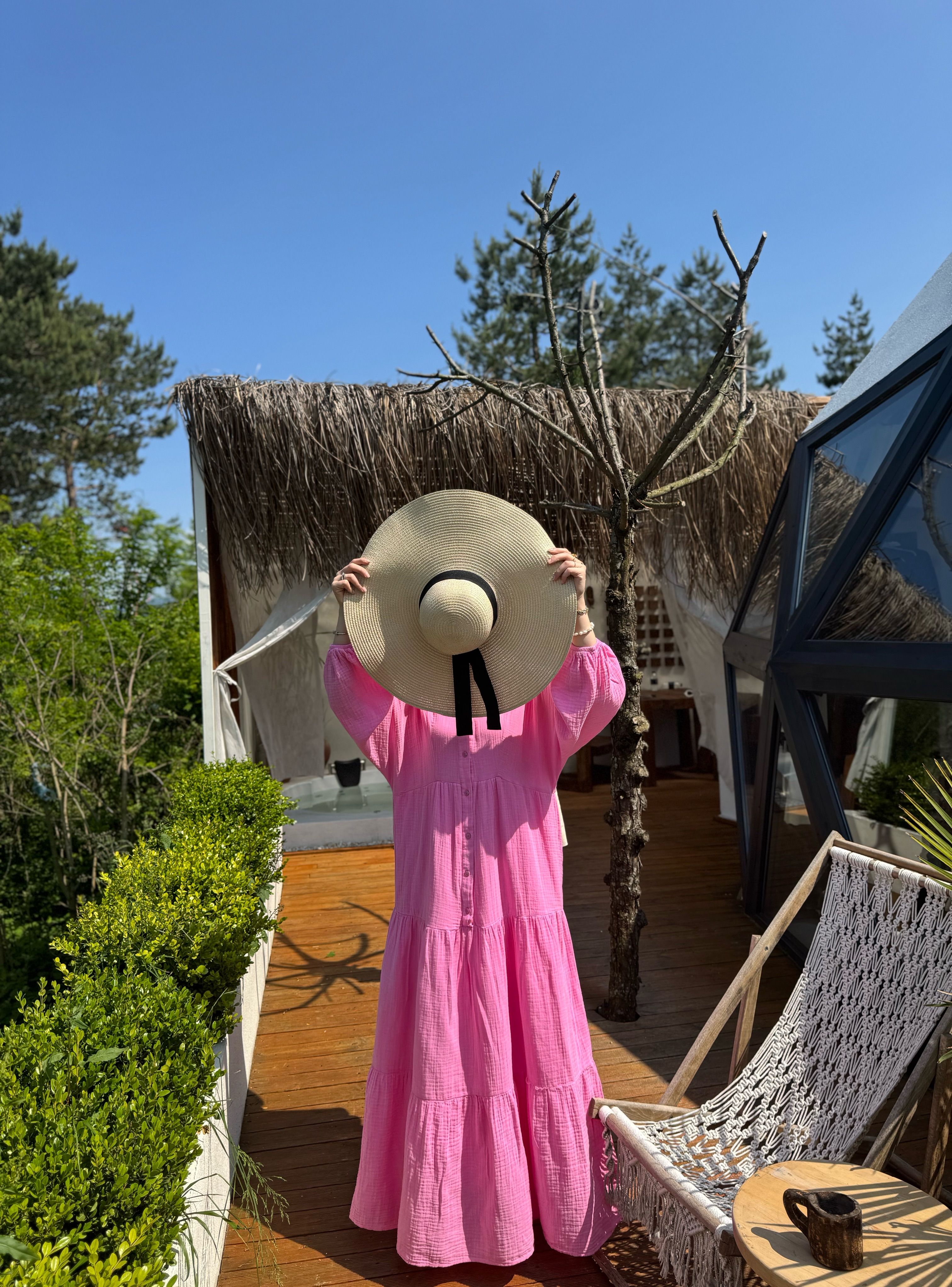 Müslin Elbise - Pembe