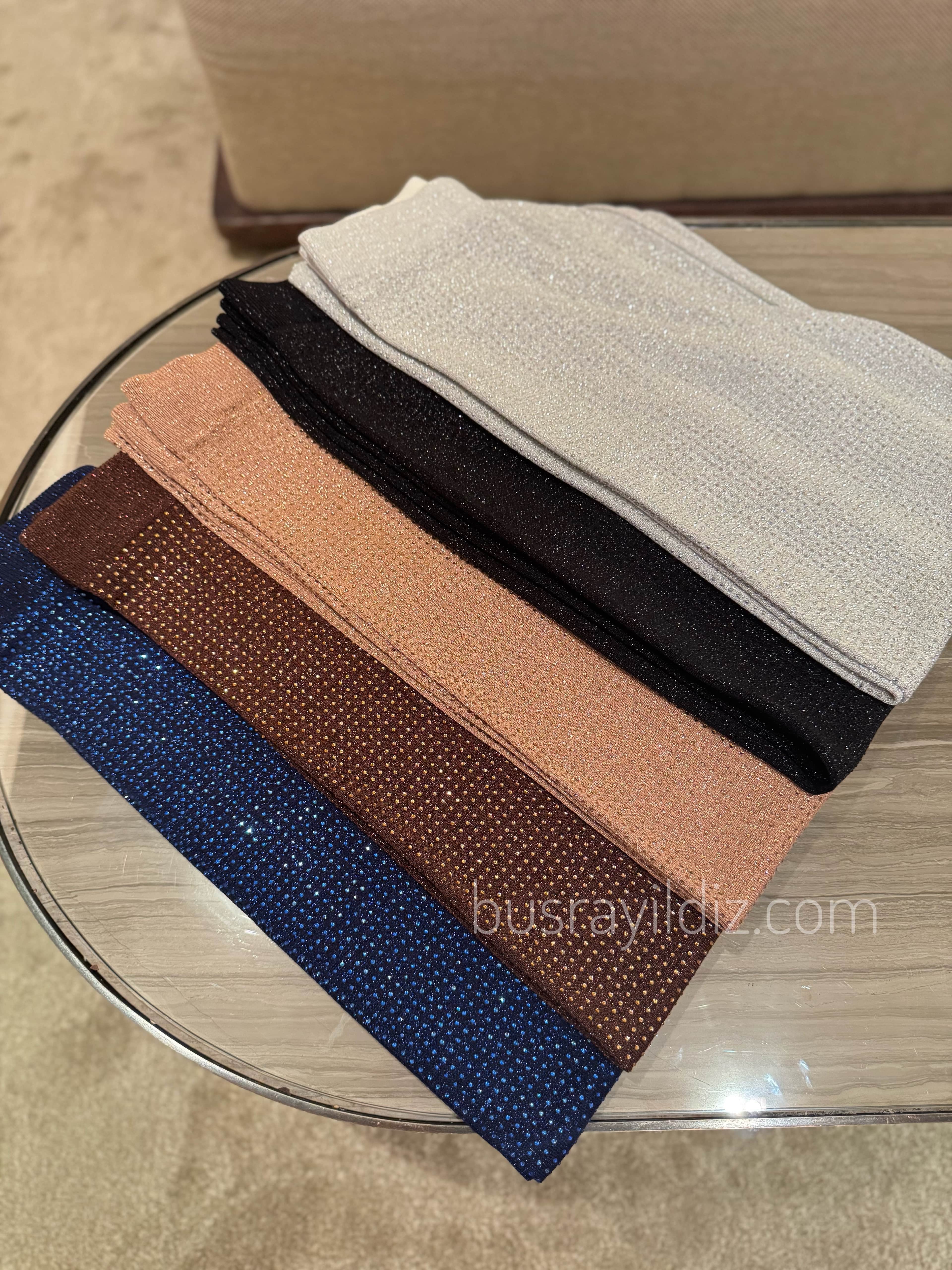Taşlı merserize pantolon- vizon