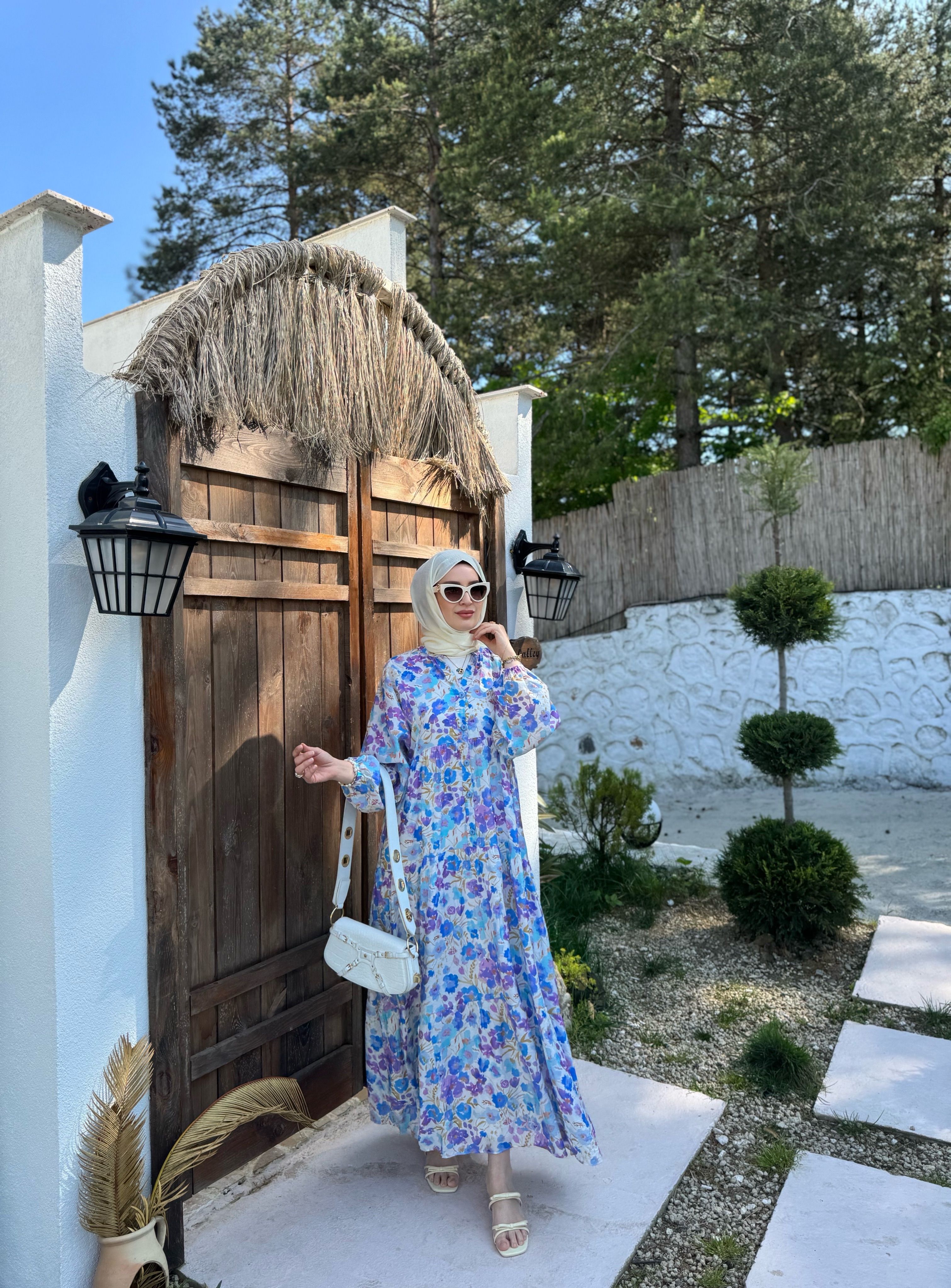Frezya elbise - mavi