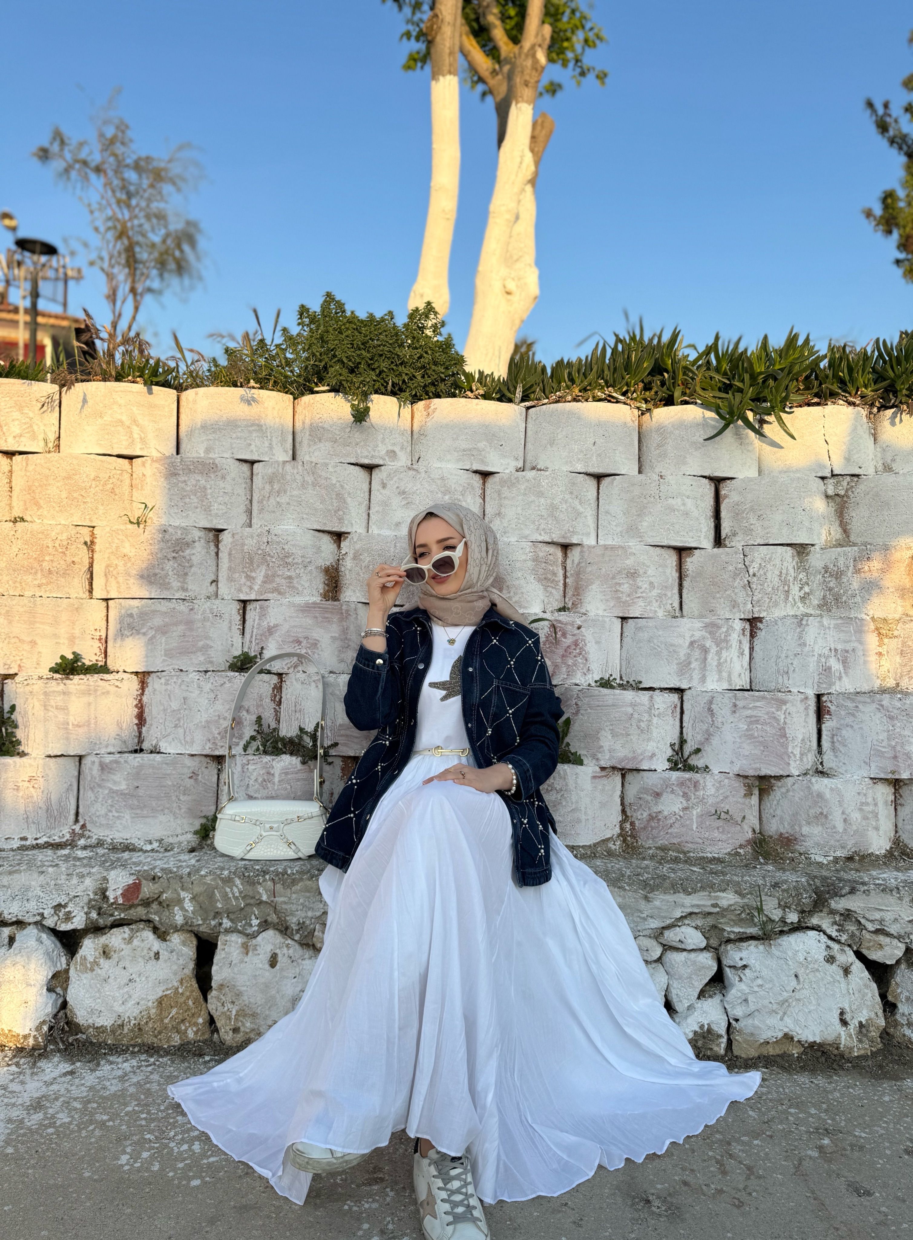 İncili Kot Ceket 