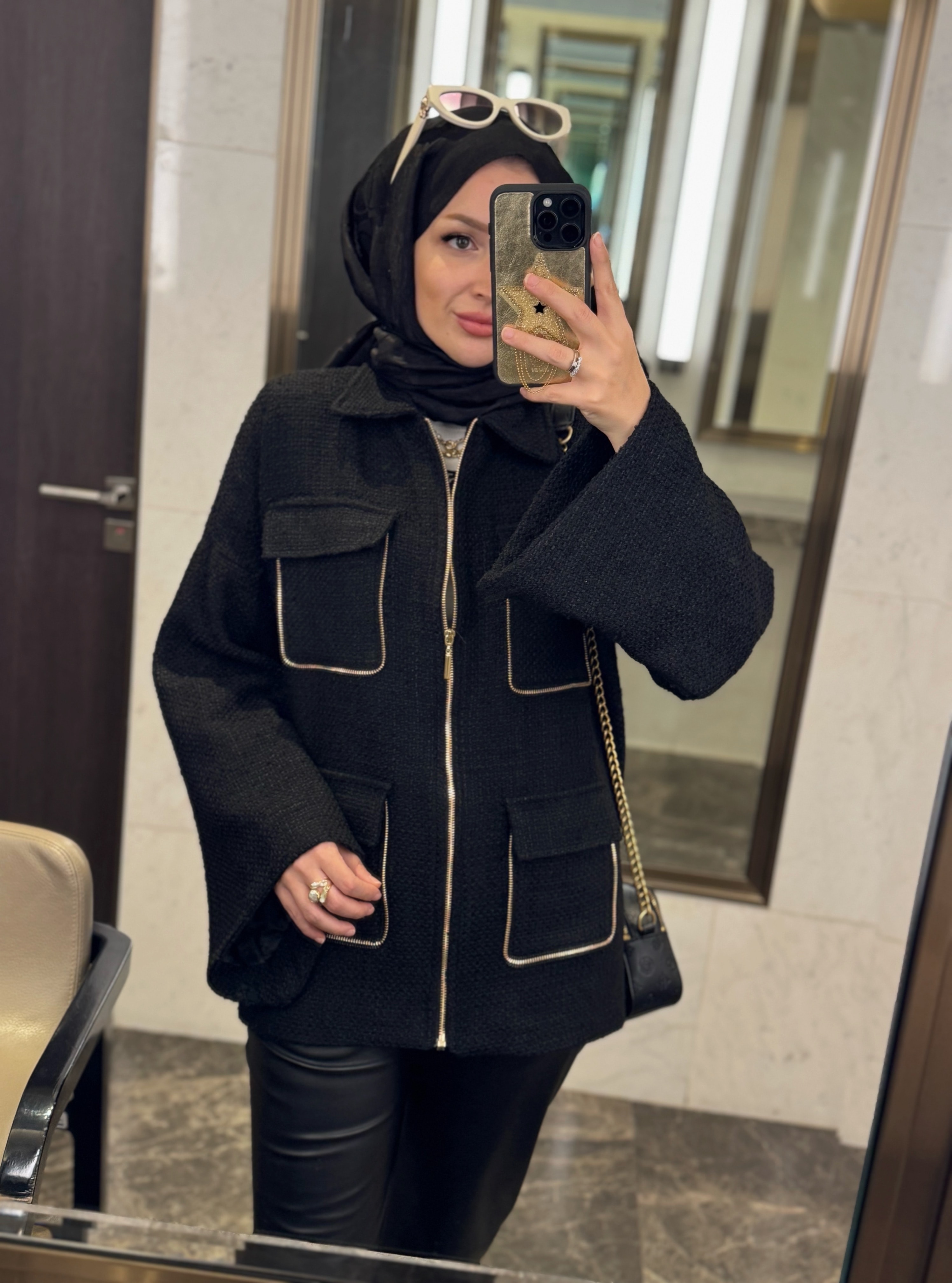 Tüvit ceket - siyah
