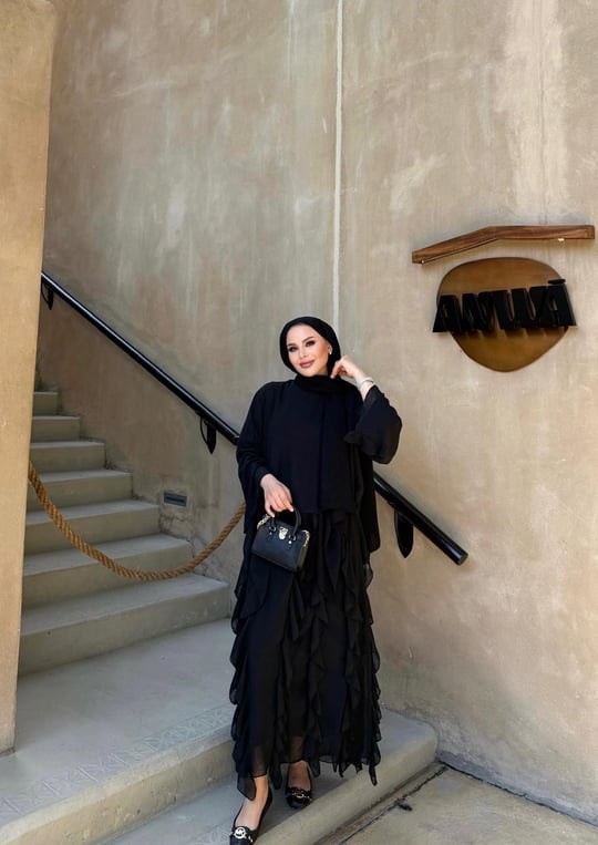 Perla etekli takım - siyah