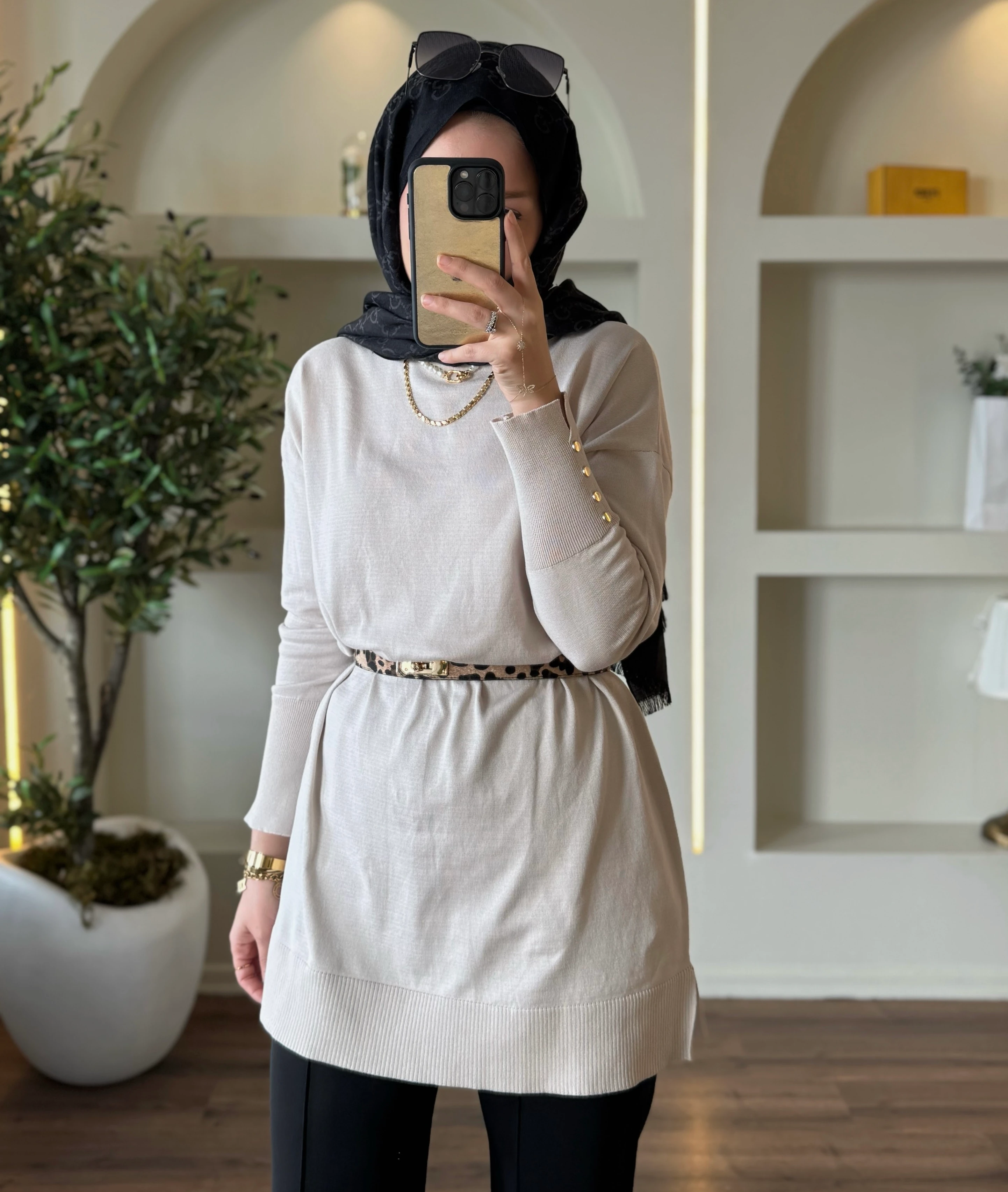 Maya merserize tunik - taş