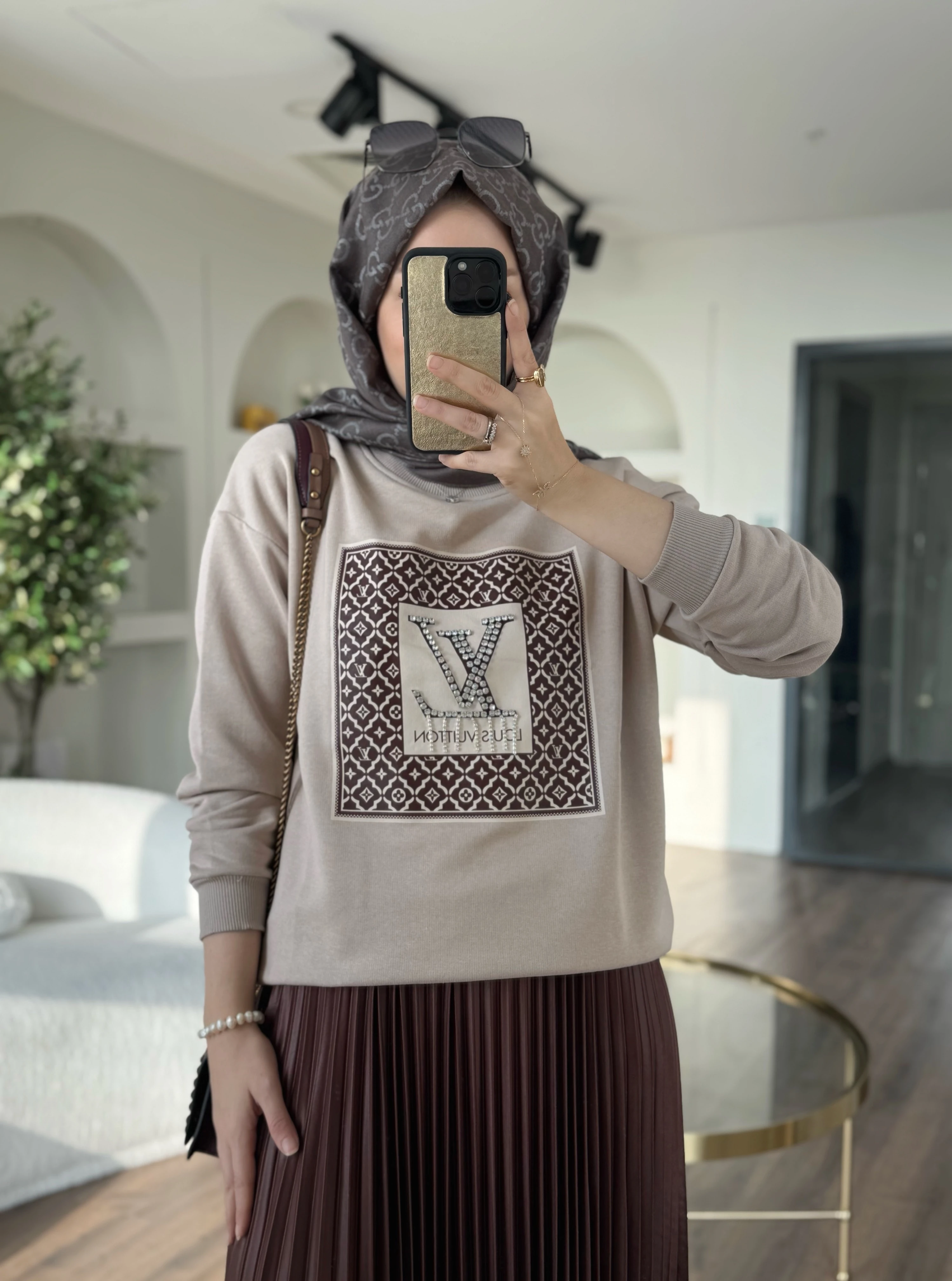 Lv sweatshirt - taş