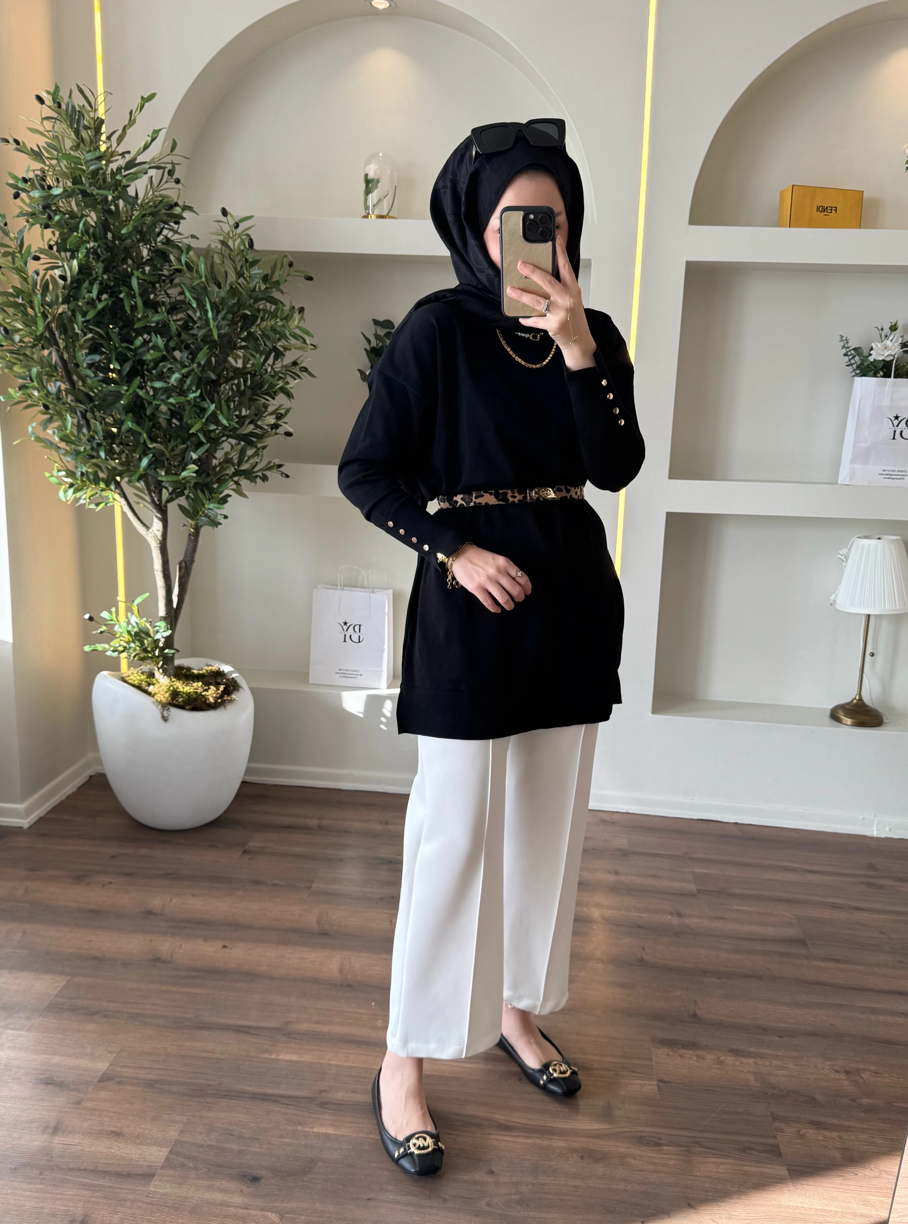 Maya merserize tunik - siyah