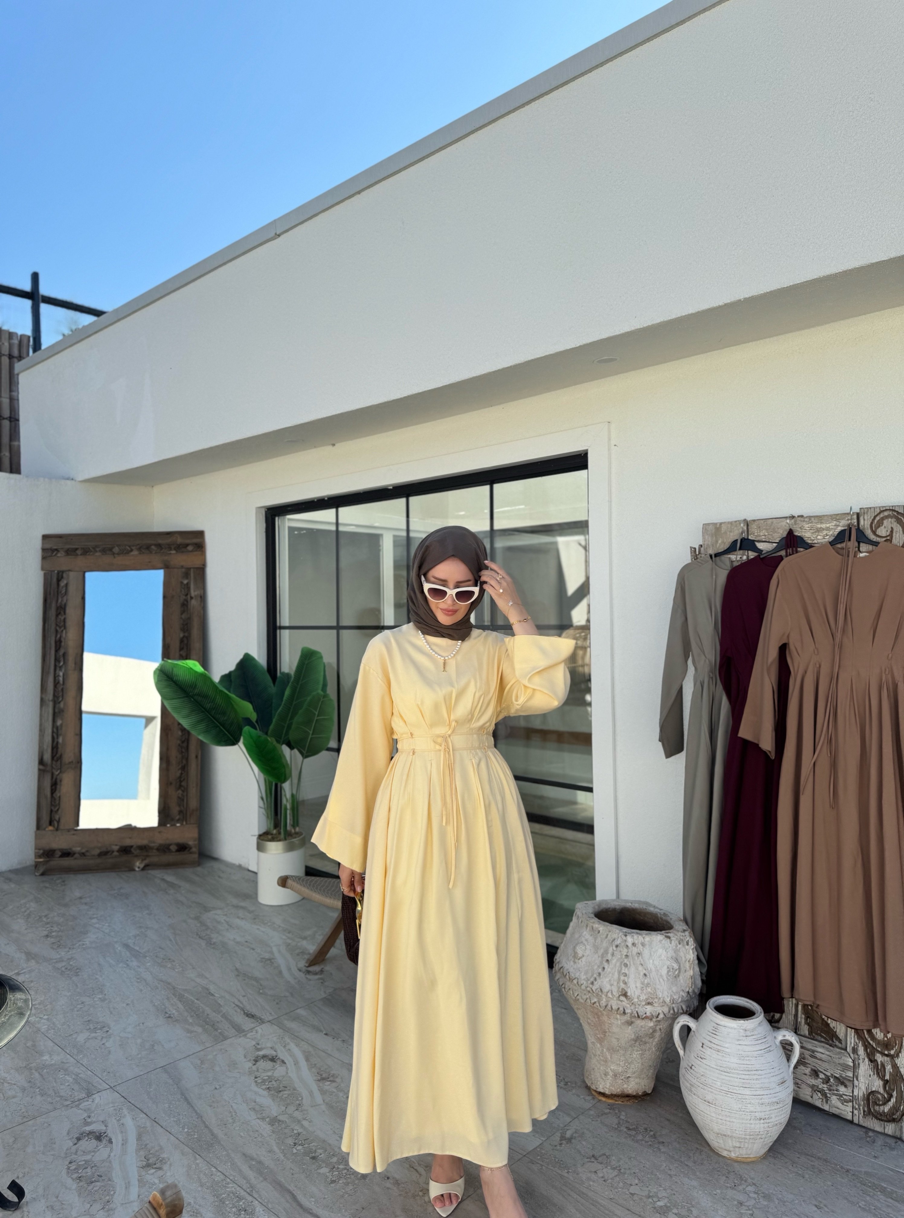 Narin Modal Elbise - sarı