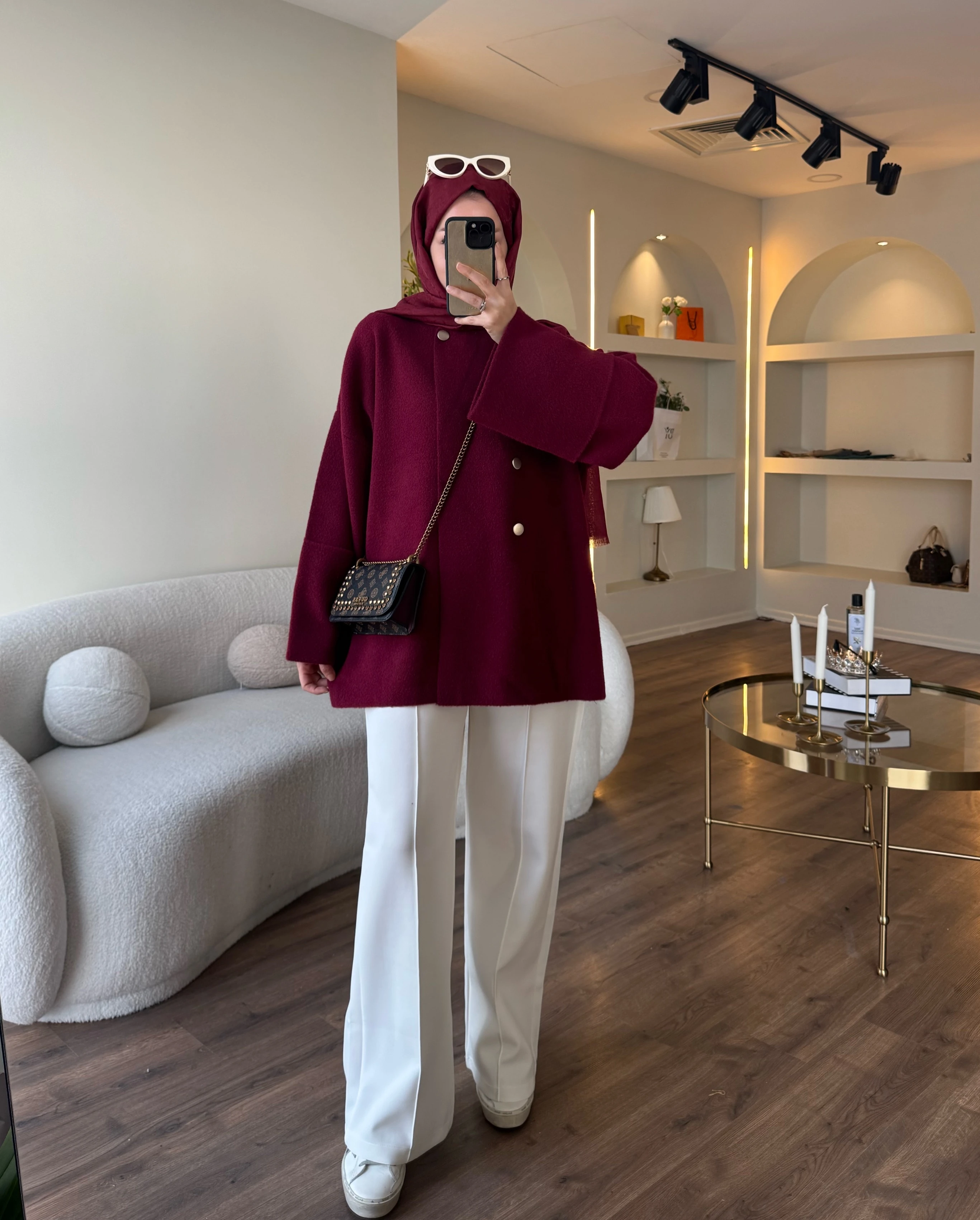 Lina angora hırka - bordo