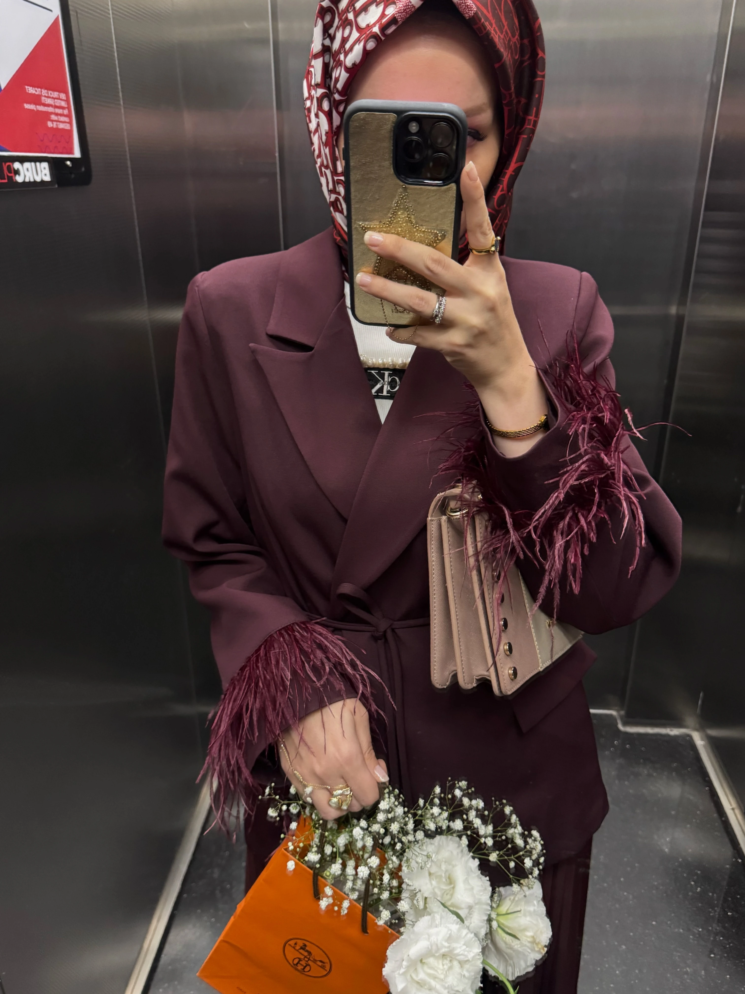 Otrişli ceket - bordo