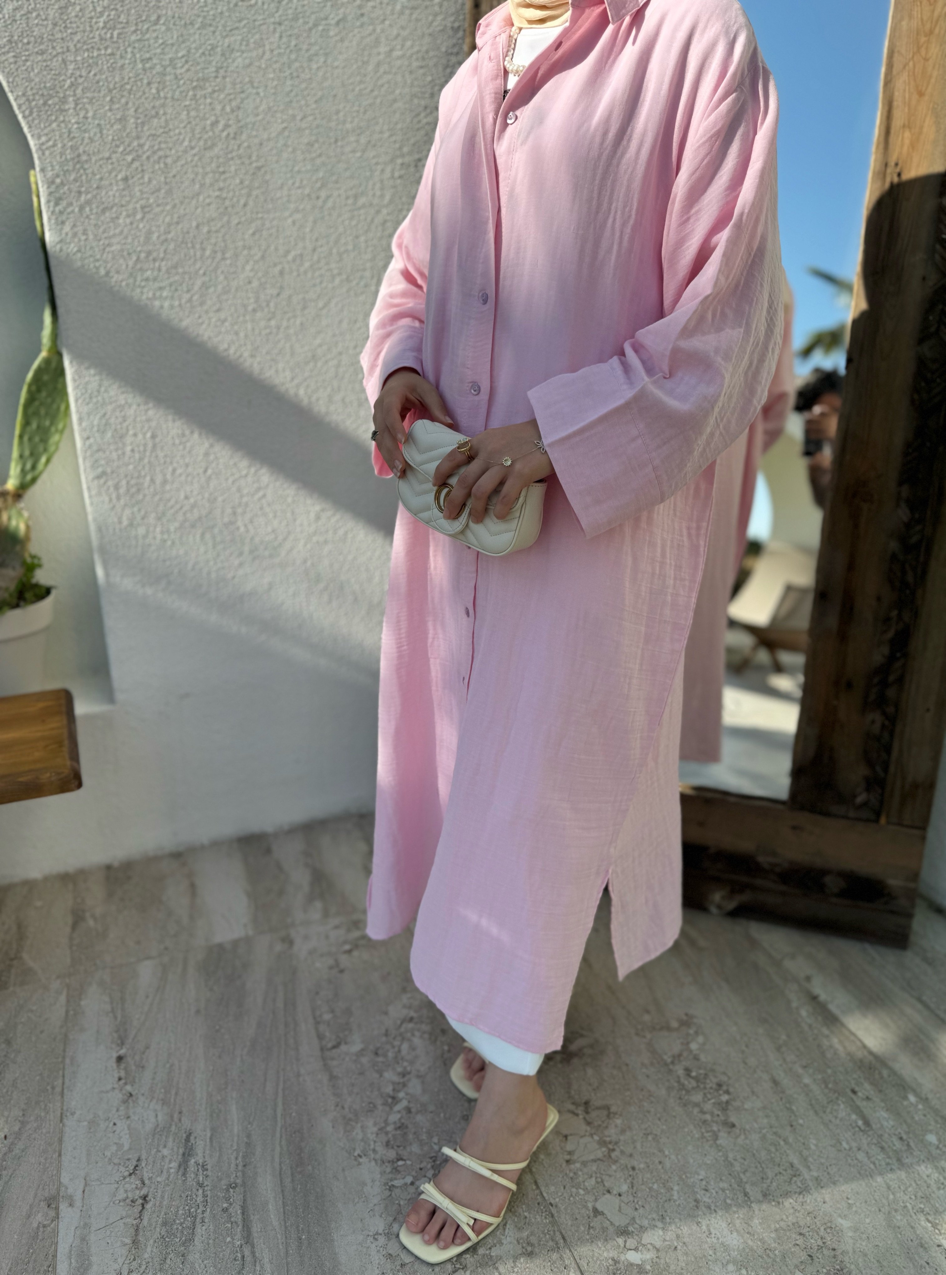 Müslin gömlek - pembe