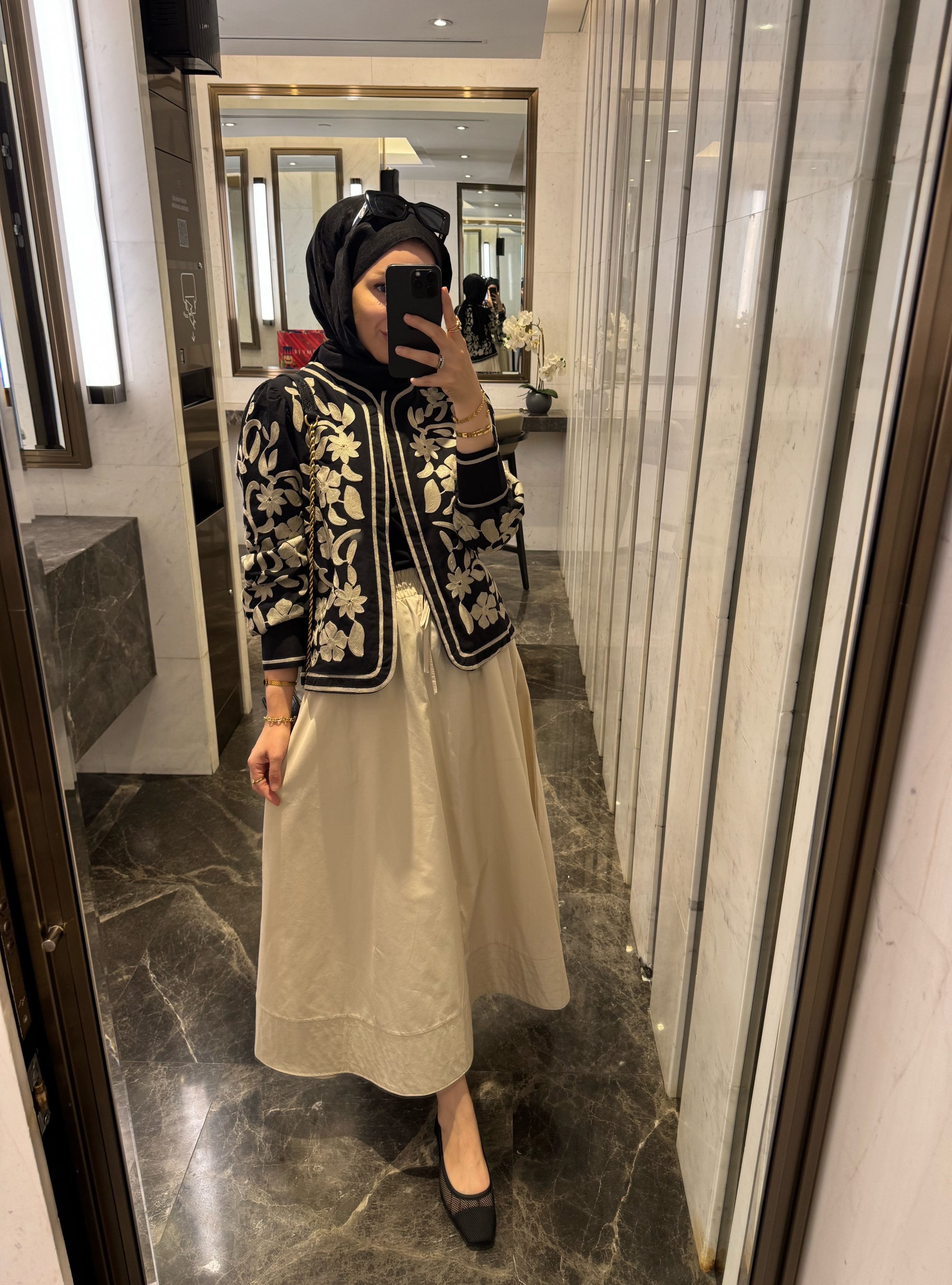 Nakışlı ceket - siyah 
