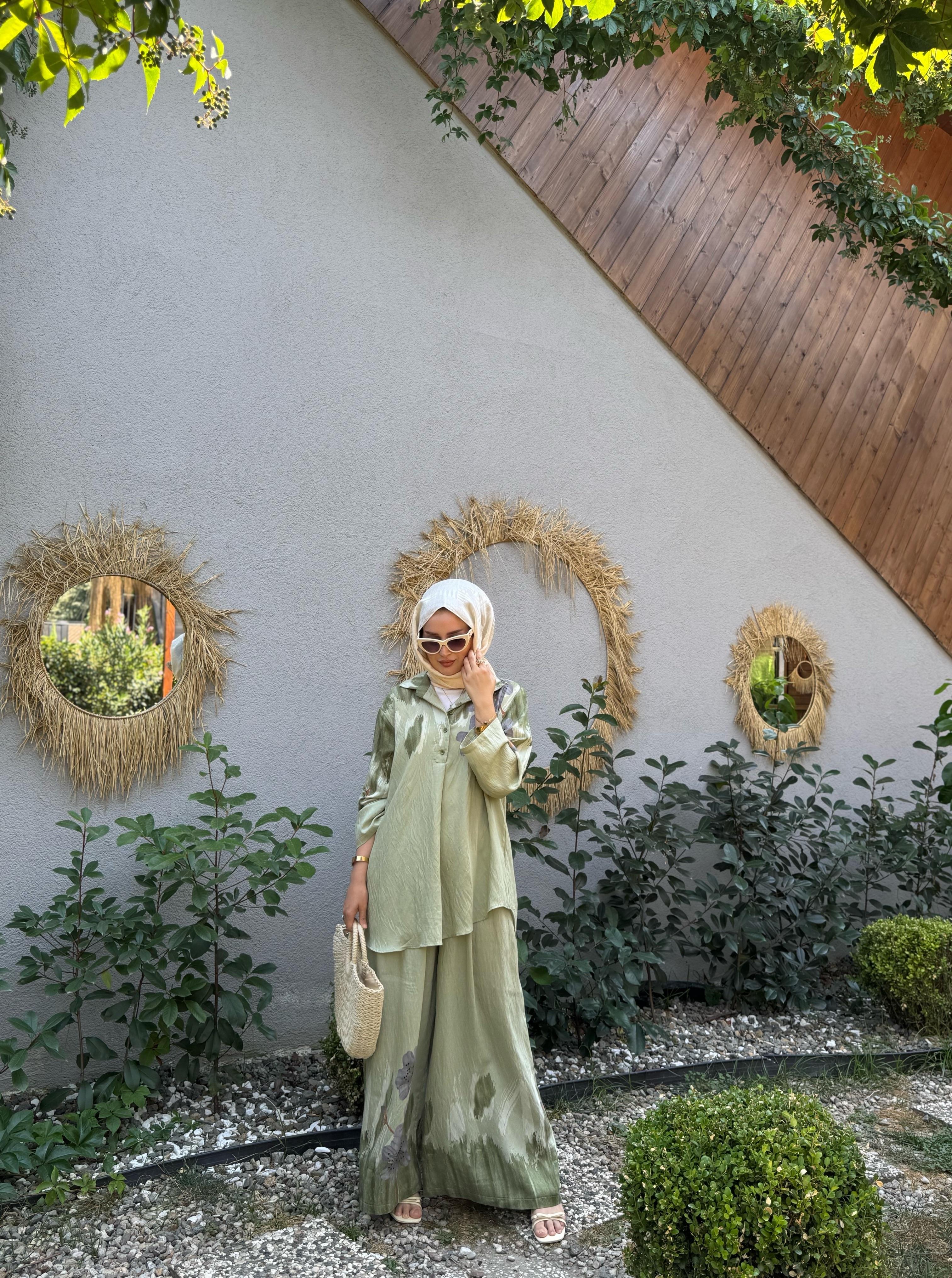 Orkide pantolonlu takım - yeşil