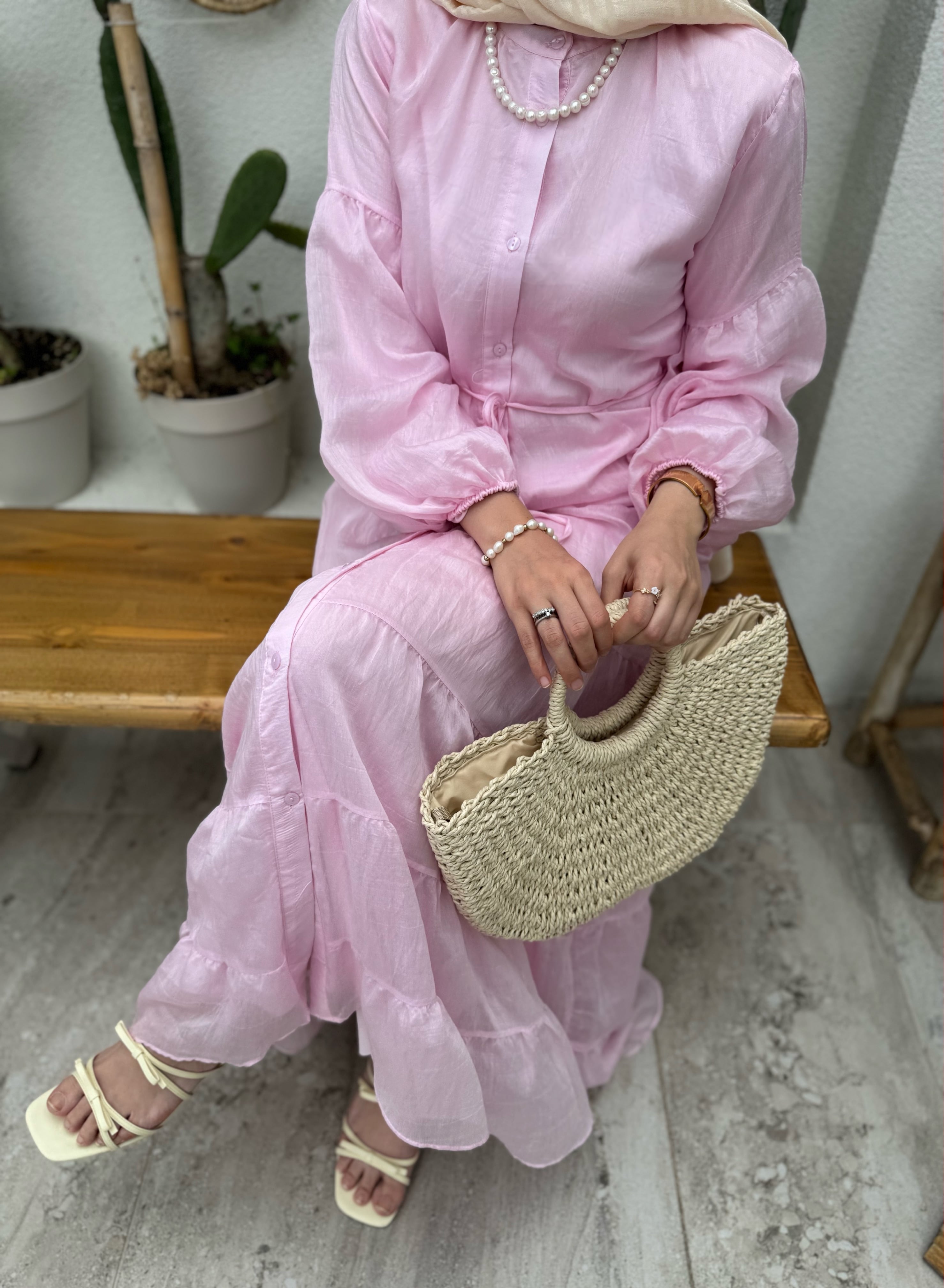 Sofia elbise - pembe