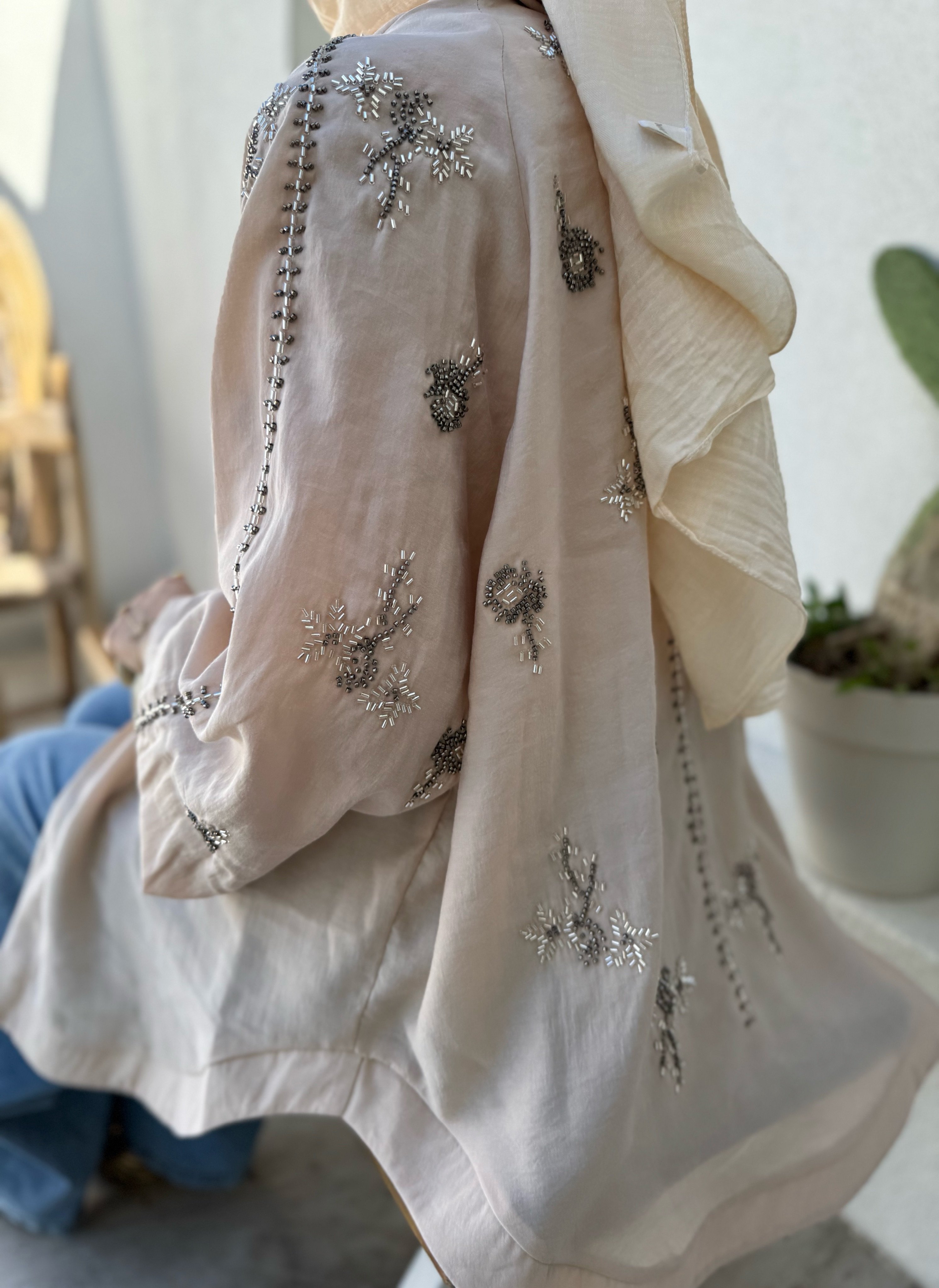 Nakışlı Kimono - bej