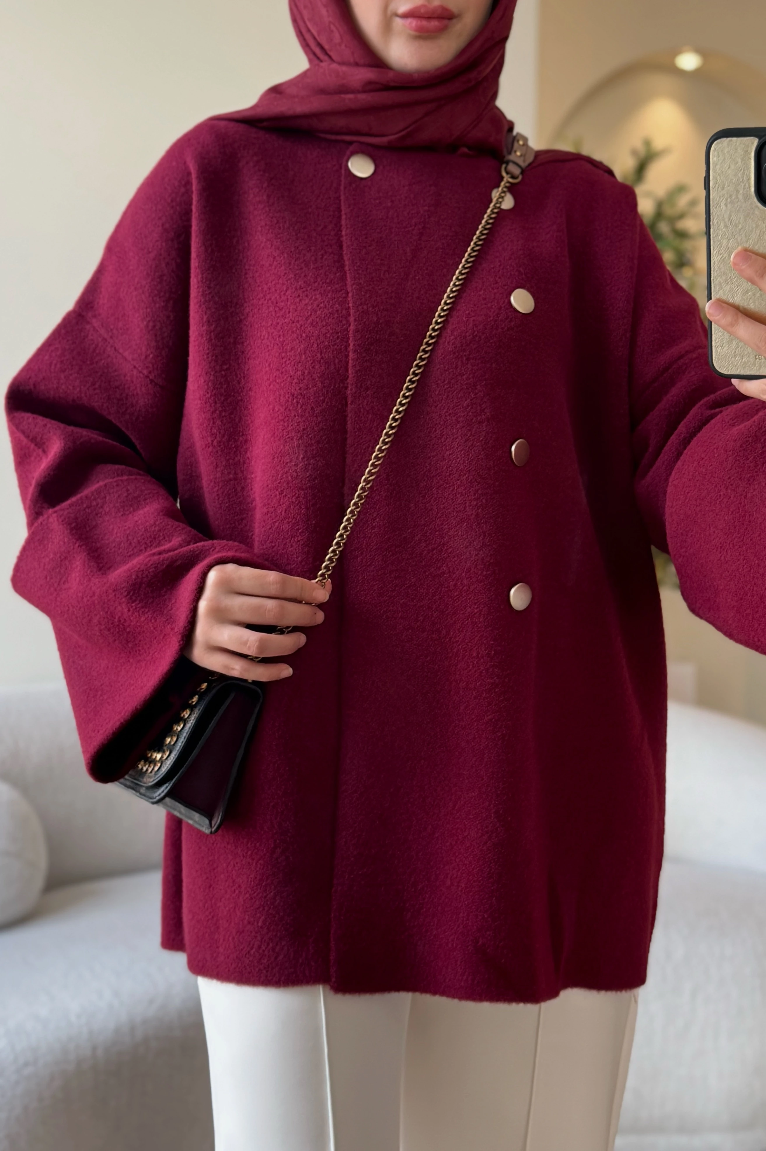 Lina angora hırka - bordo