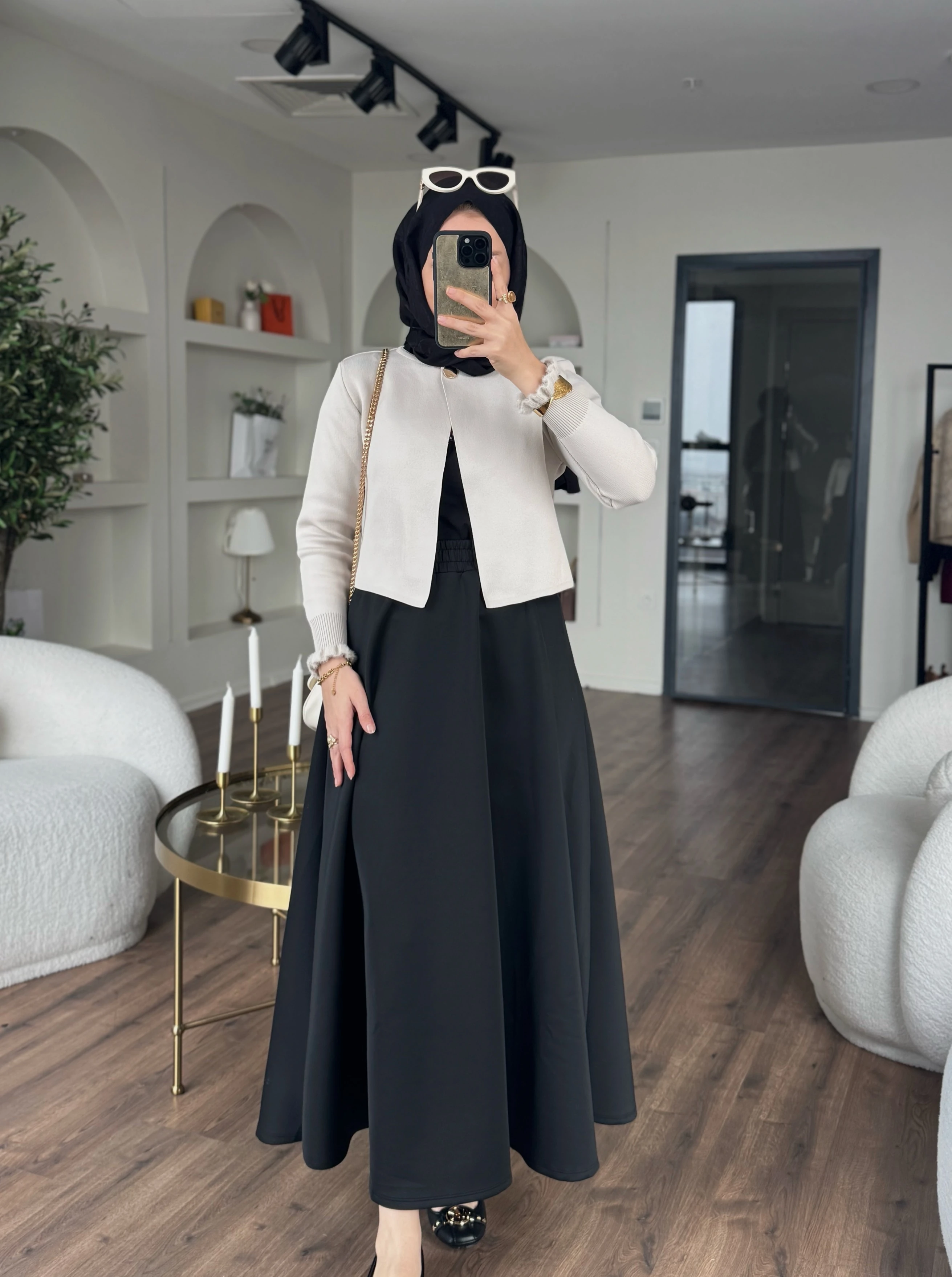 Kloş scuba etek - siyah