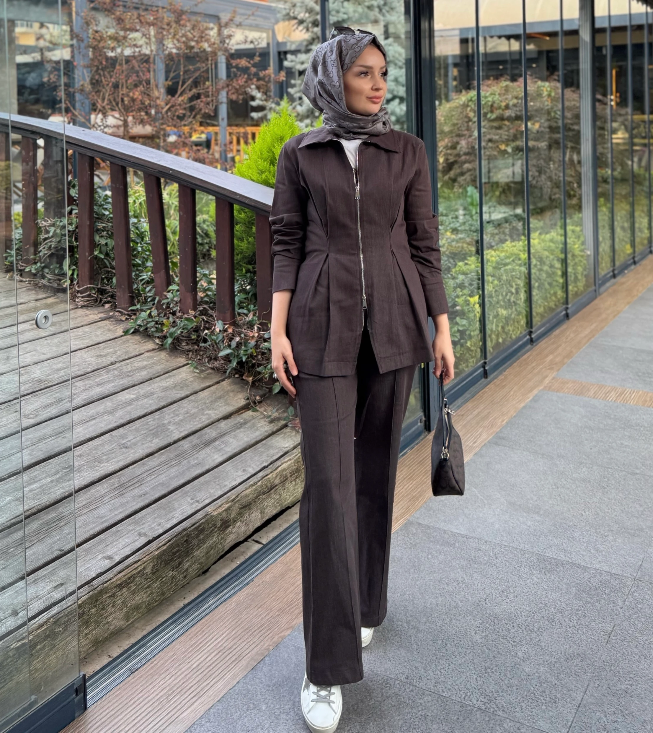 Dora denim takım - acıkahve