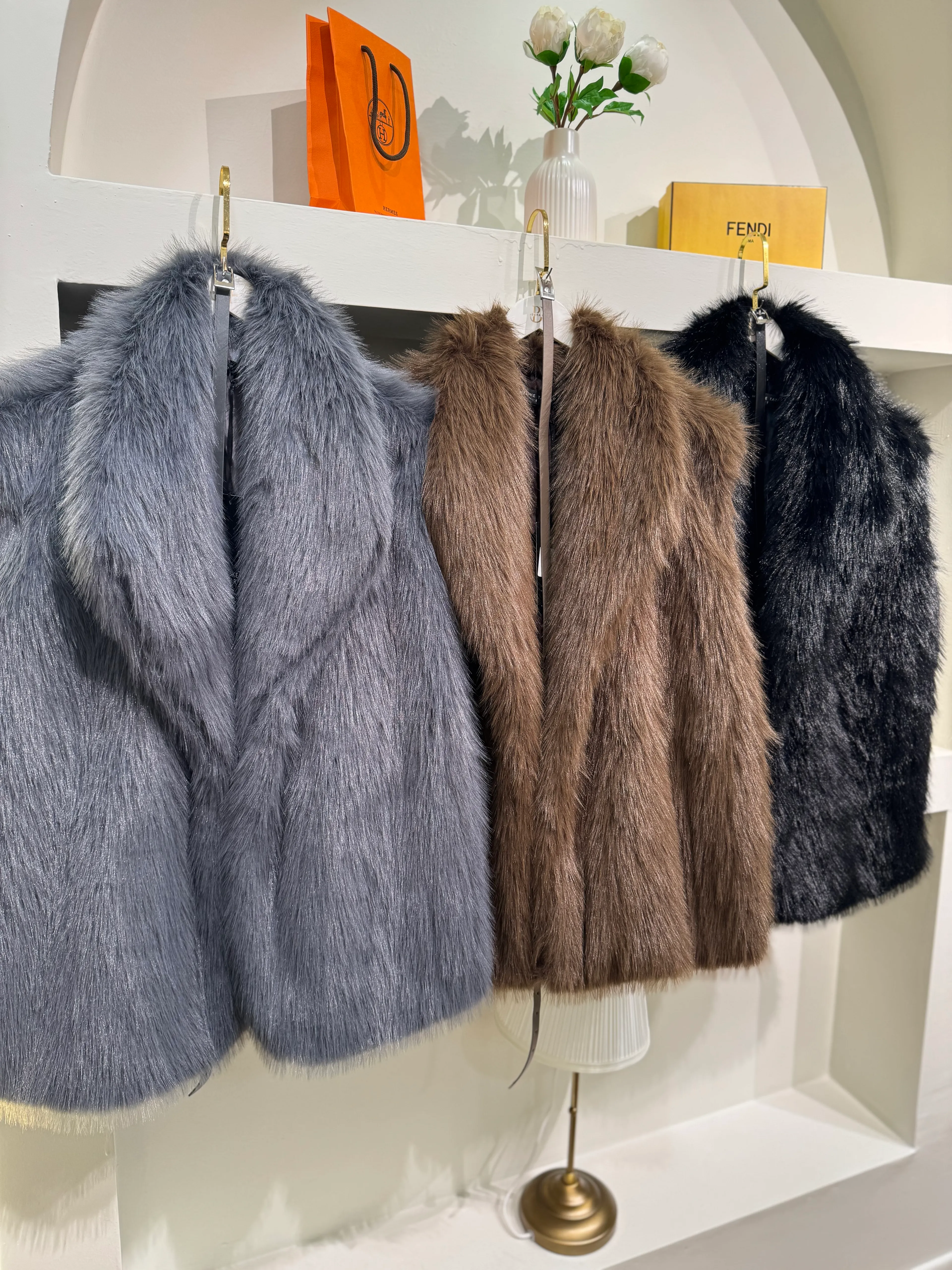 Royal kürk yelek - gri