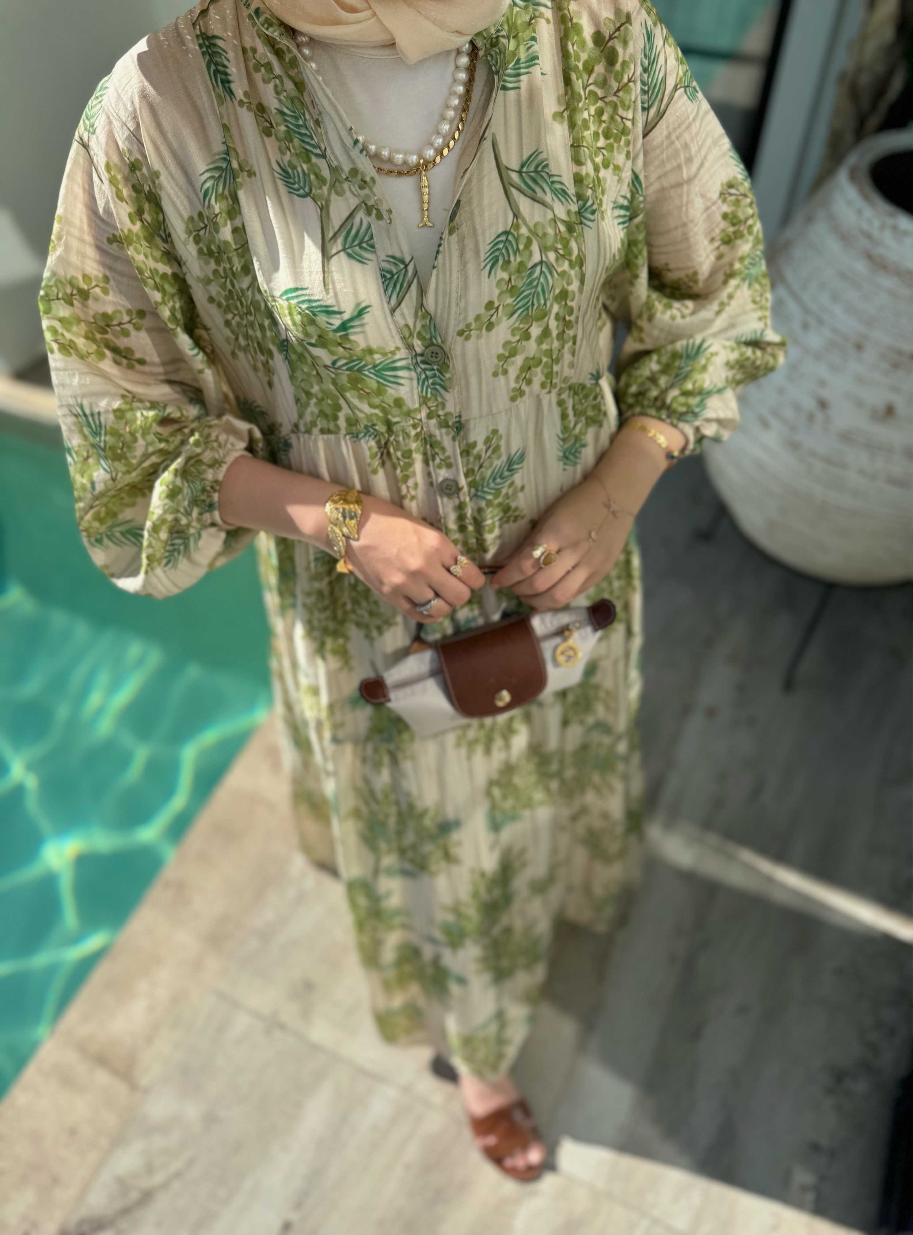 Mimoza elbise - yeşil