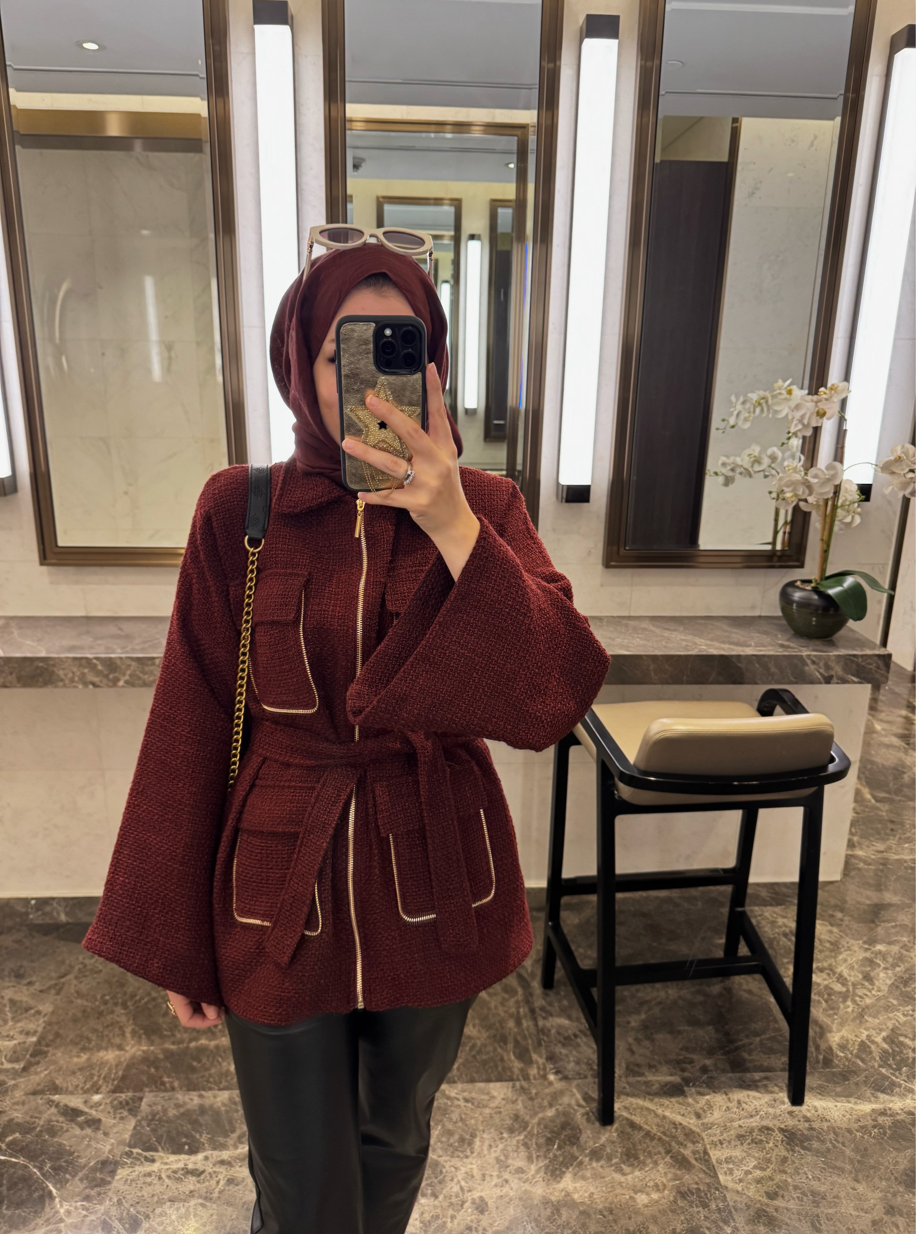 Tüvit ceket - bordo 