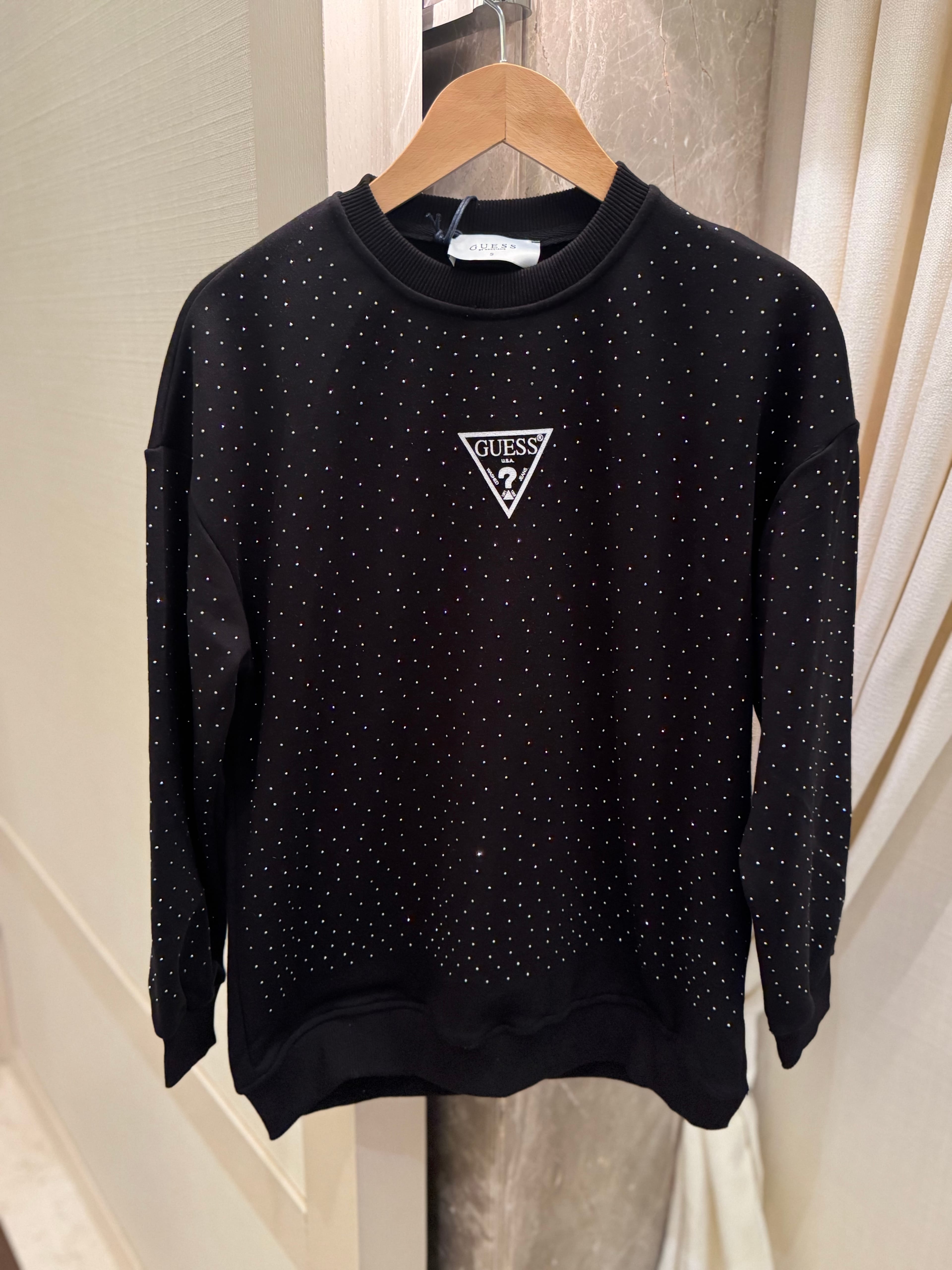 Full taşlı sweat - siyah