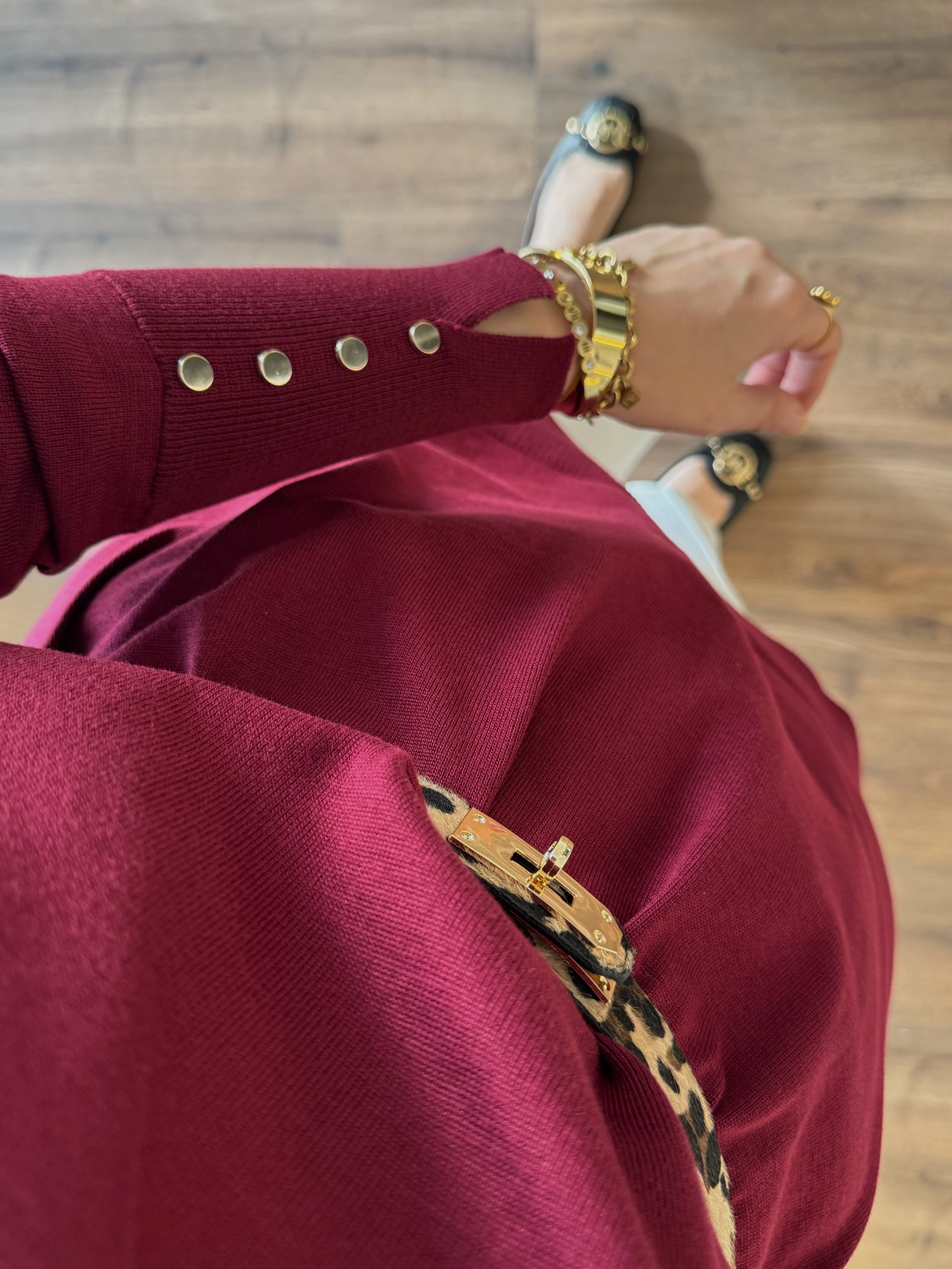 Maya merserize tunik - bordo