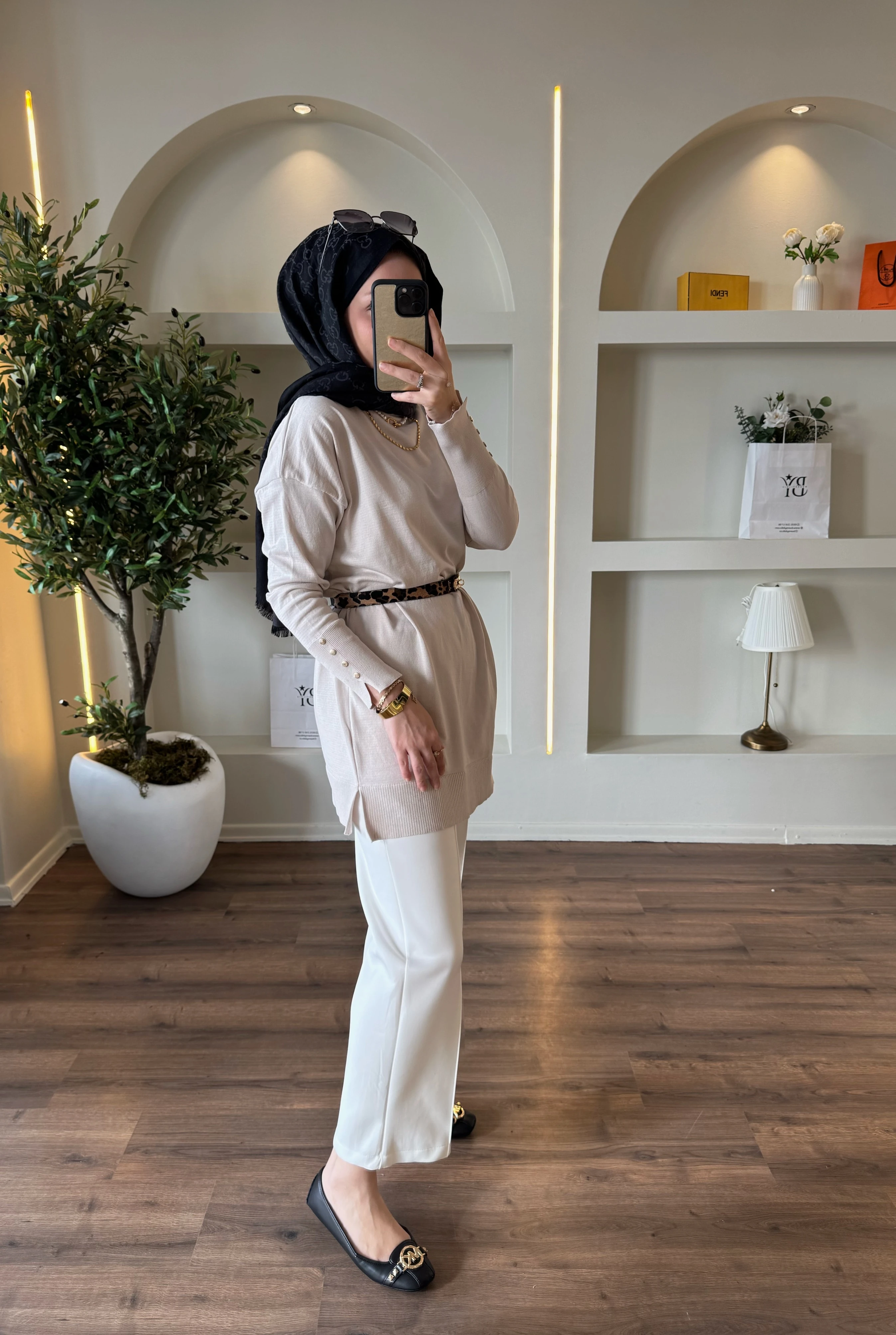 Maya merserize tunik - taş