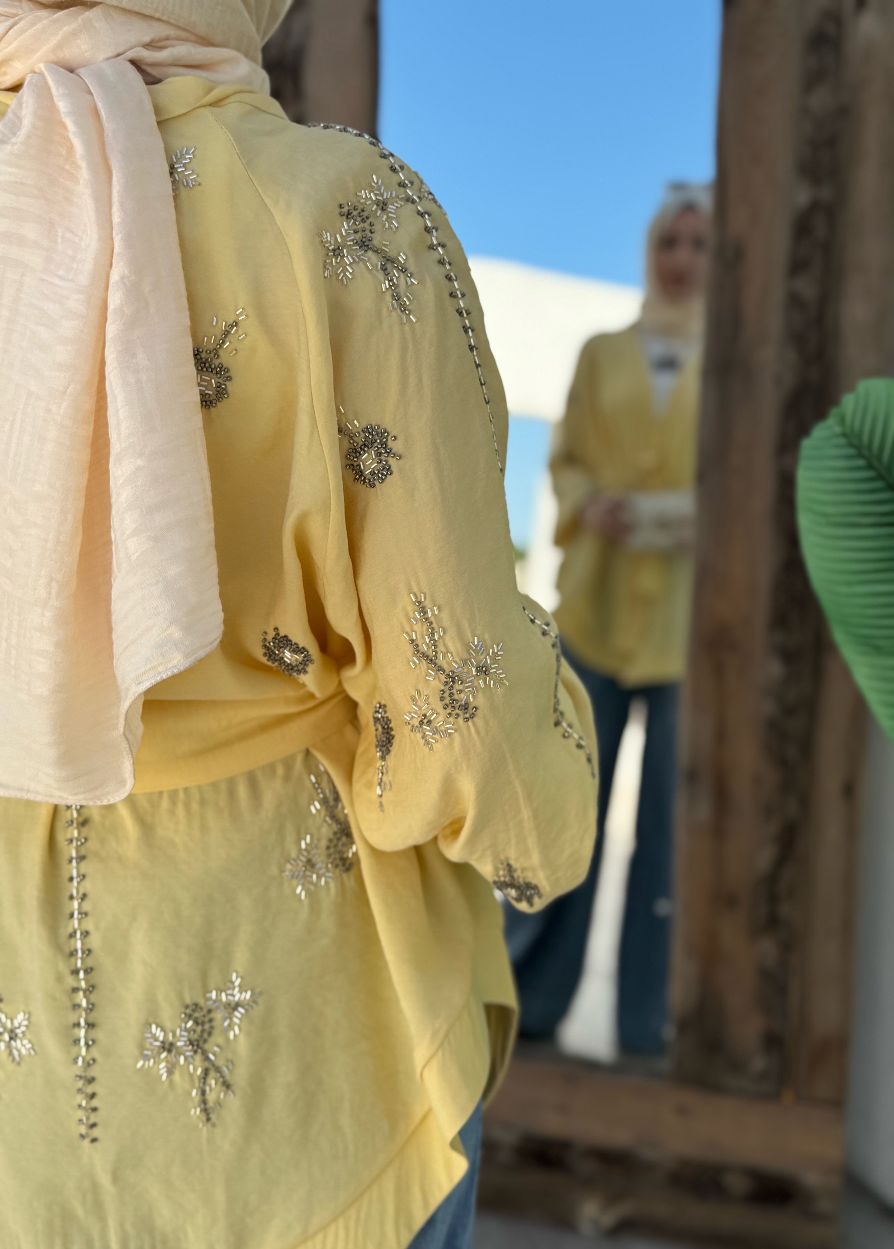 Nakışlı Kimono - Sarı