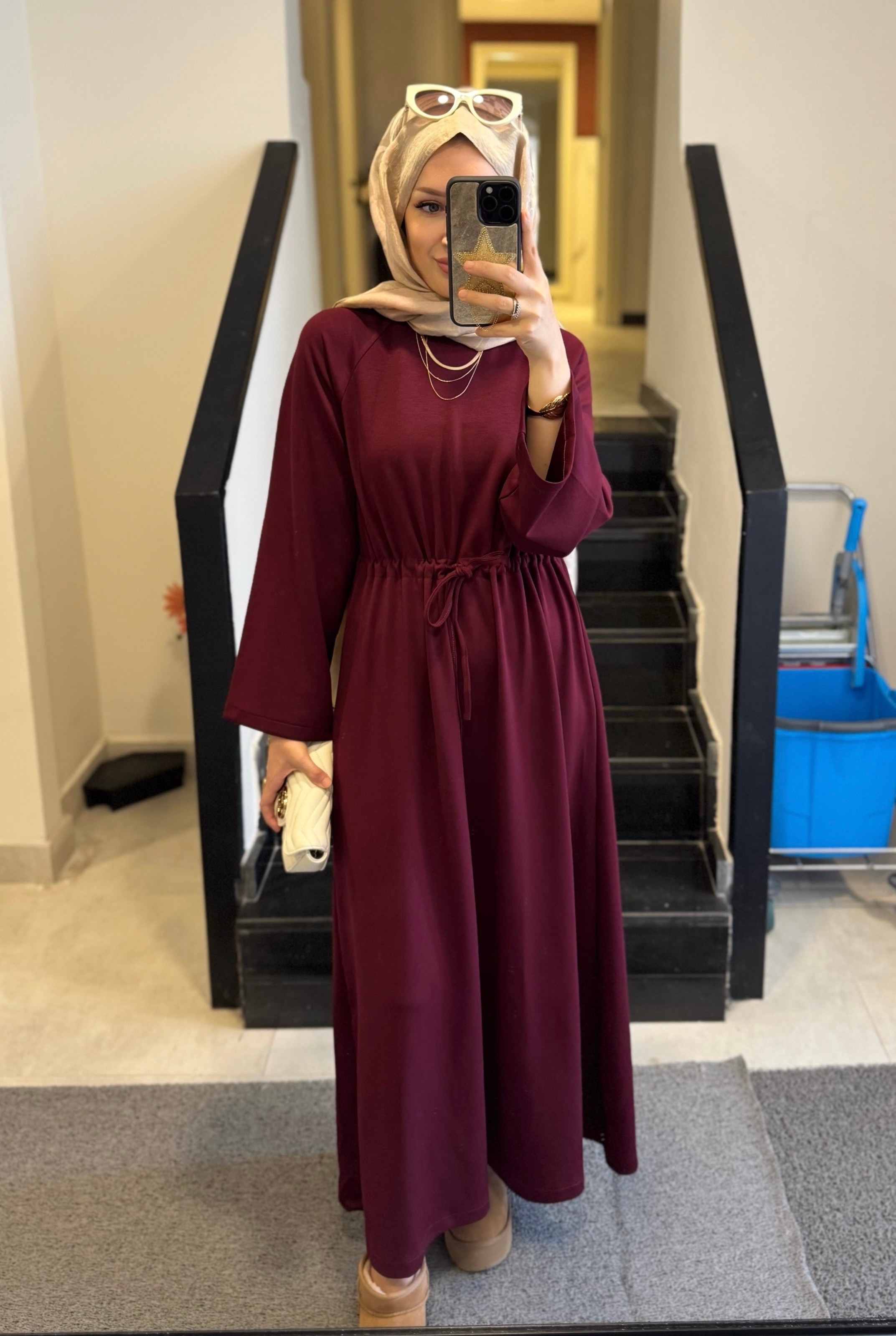 Mira oyşo elbise - bordo