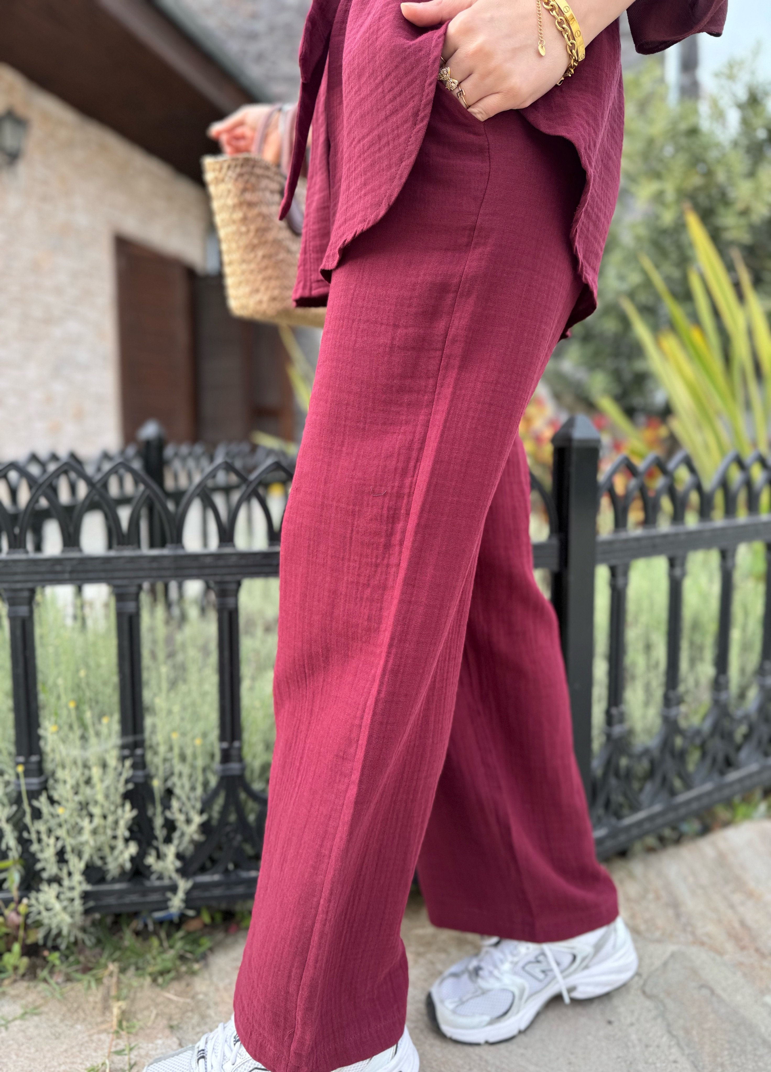 Müslin takım - bordo