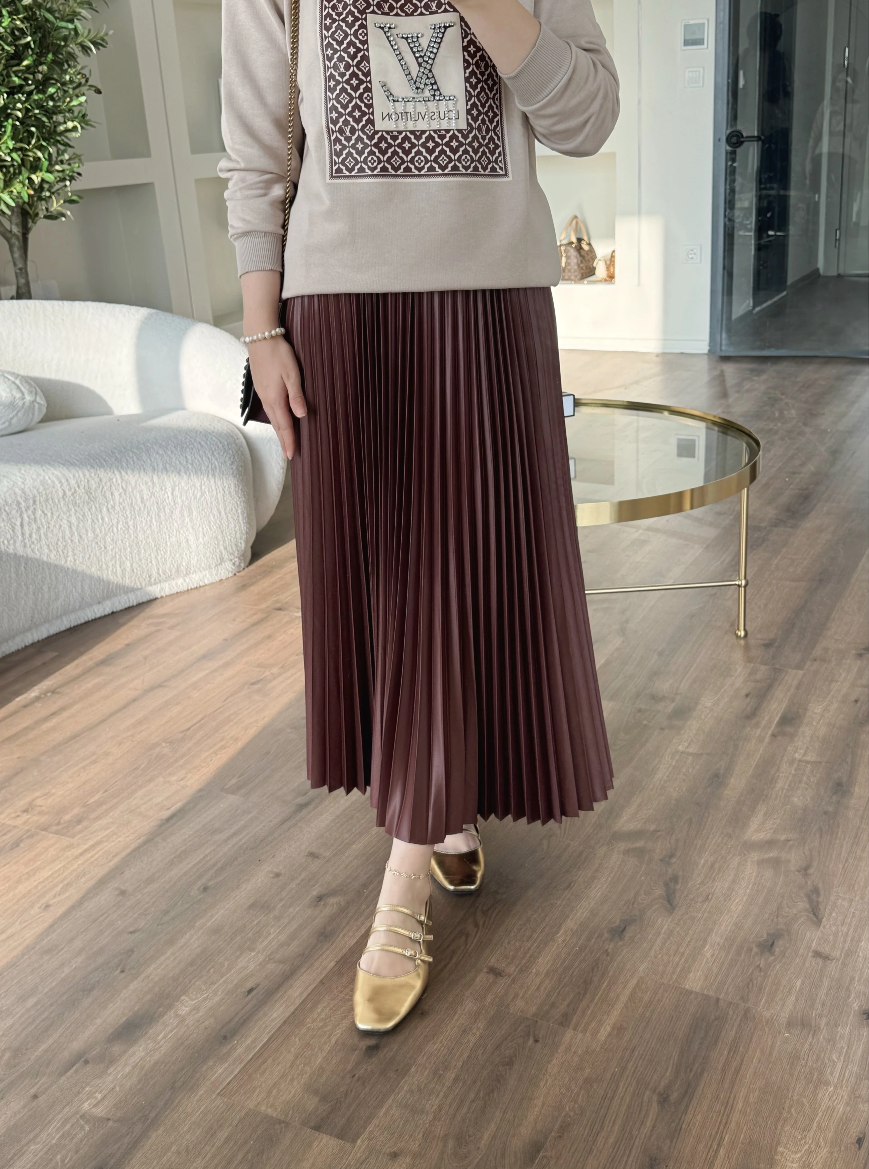 Lv sweatshirt - taş