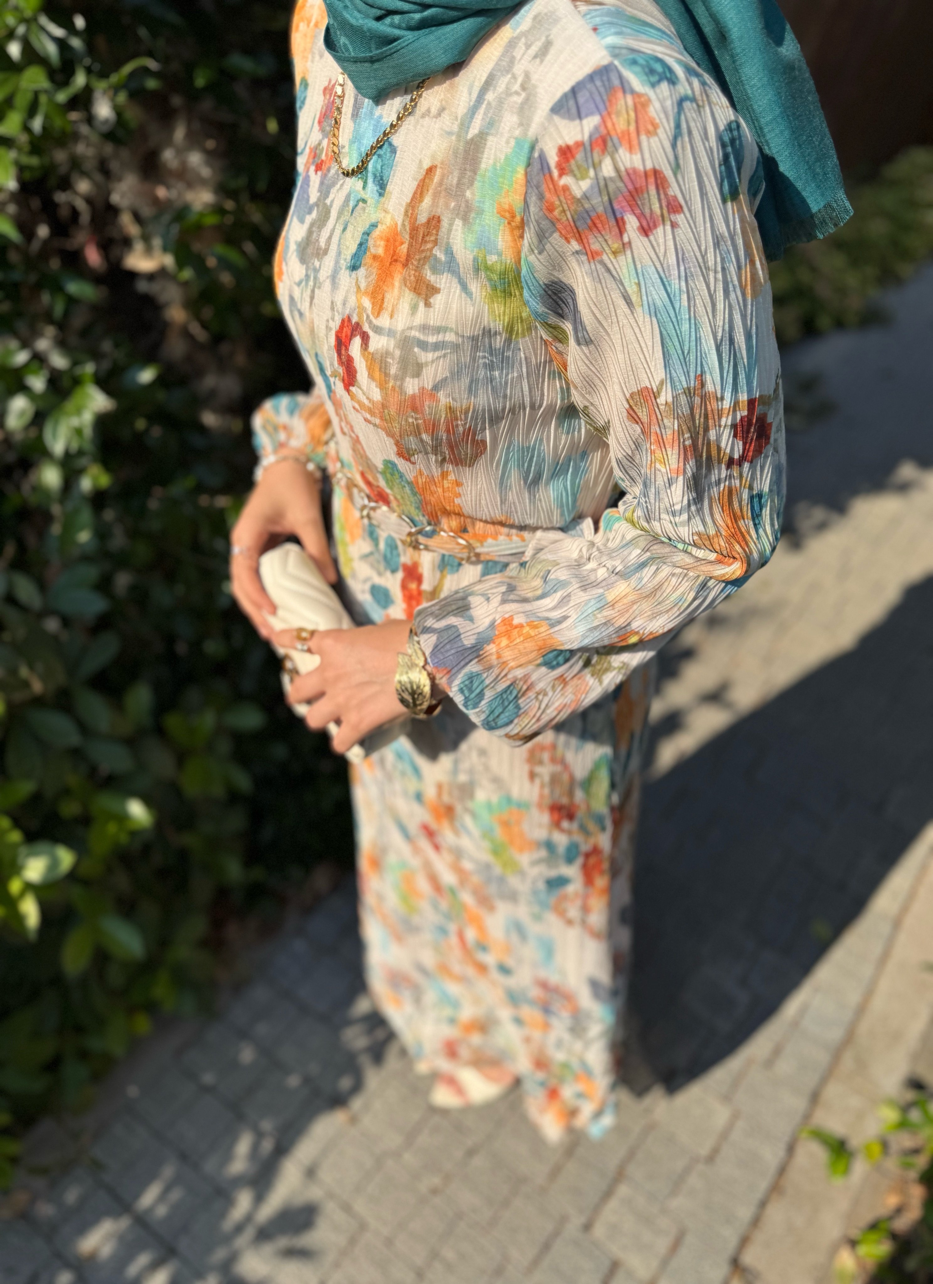 Elegant elbise - petrol mavisi