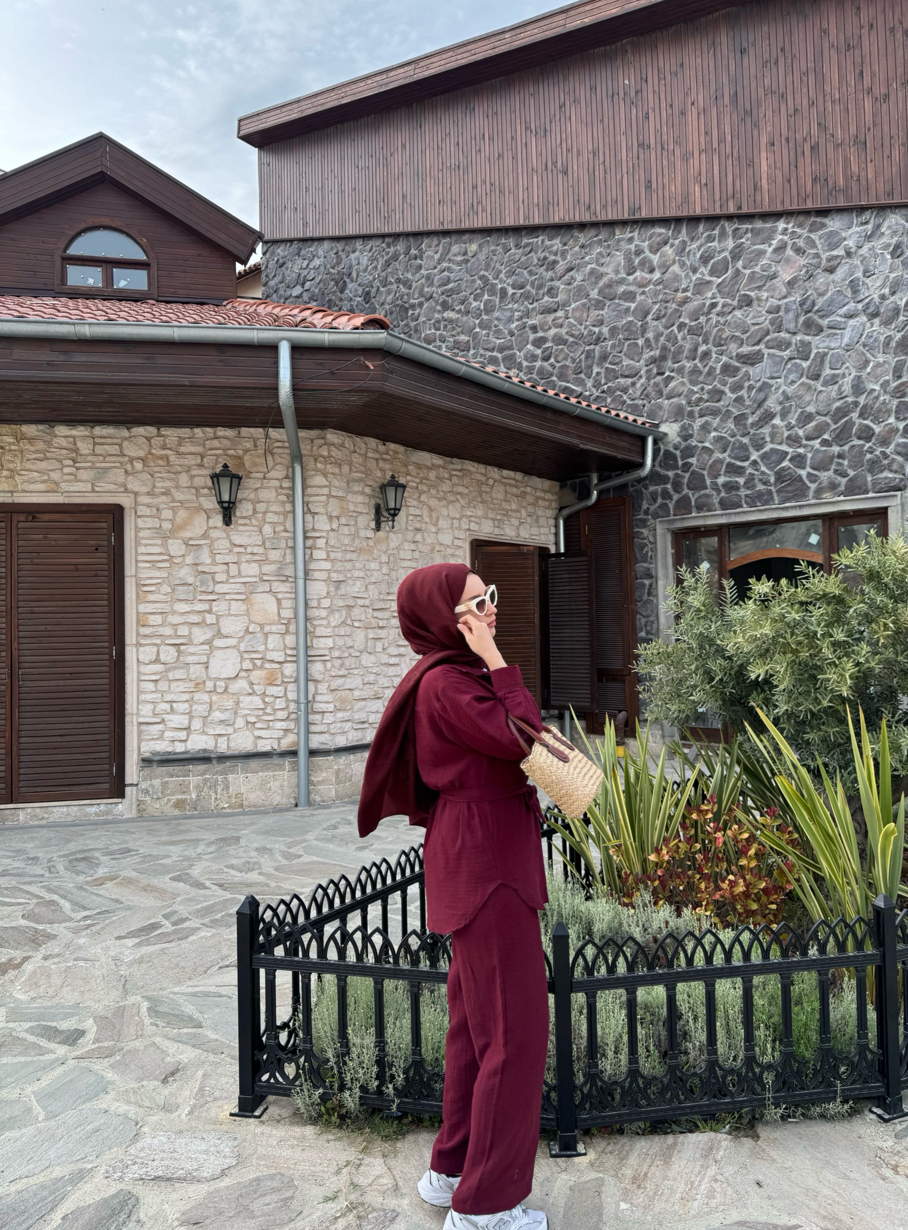 Müslin takım - bordo