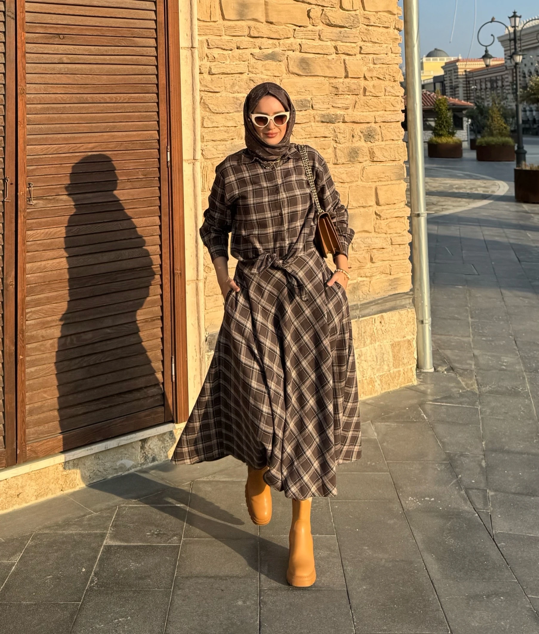 Ekoseli gömlek etek takım