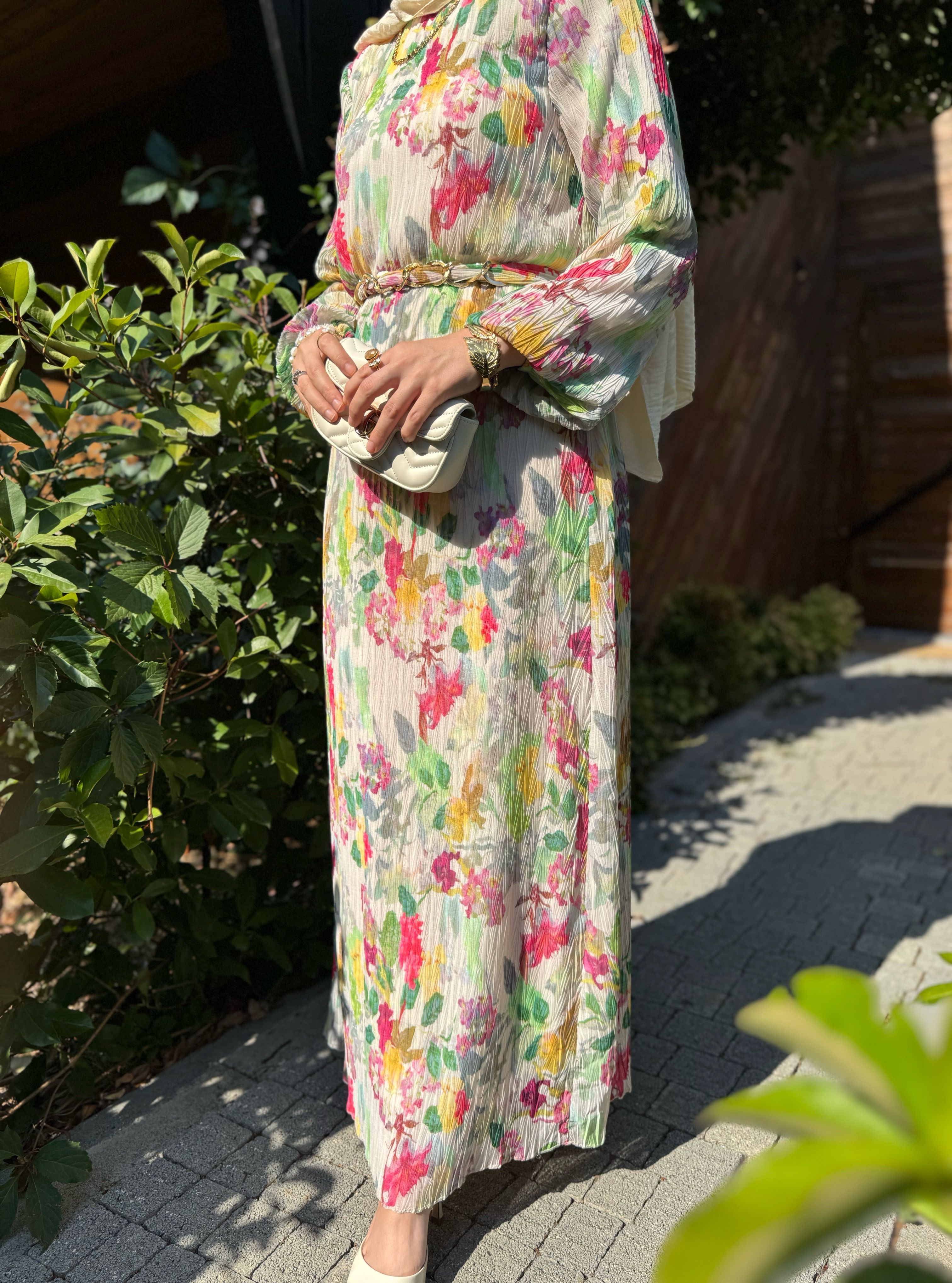 Elegant elbise - pembe