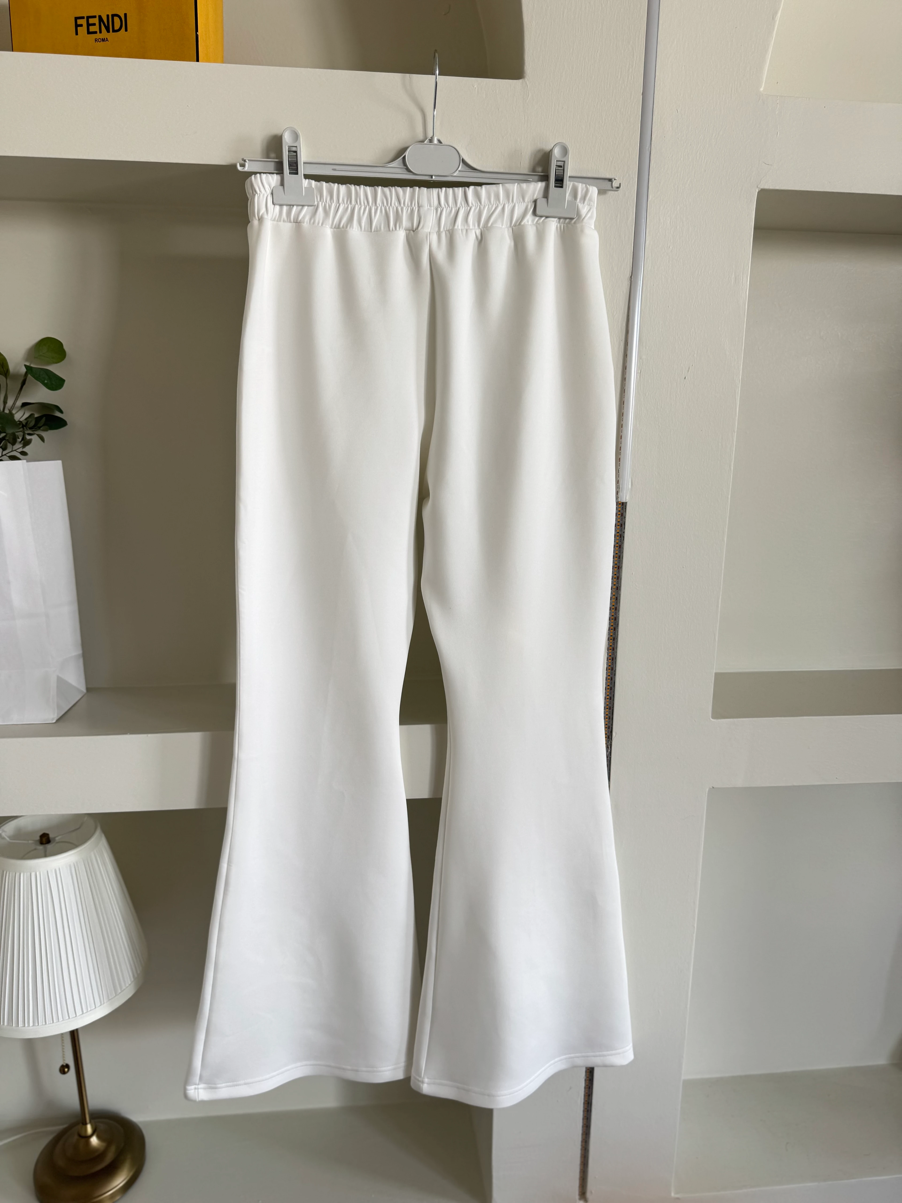 İspanyol paça pantolon- beyaz