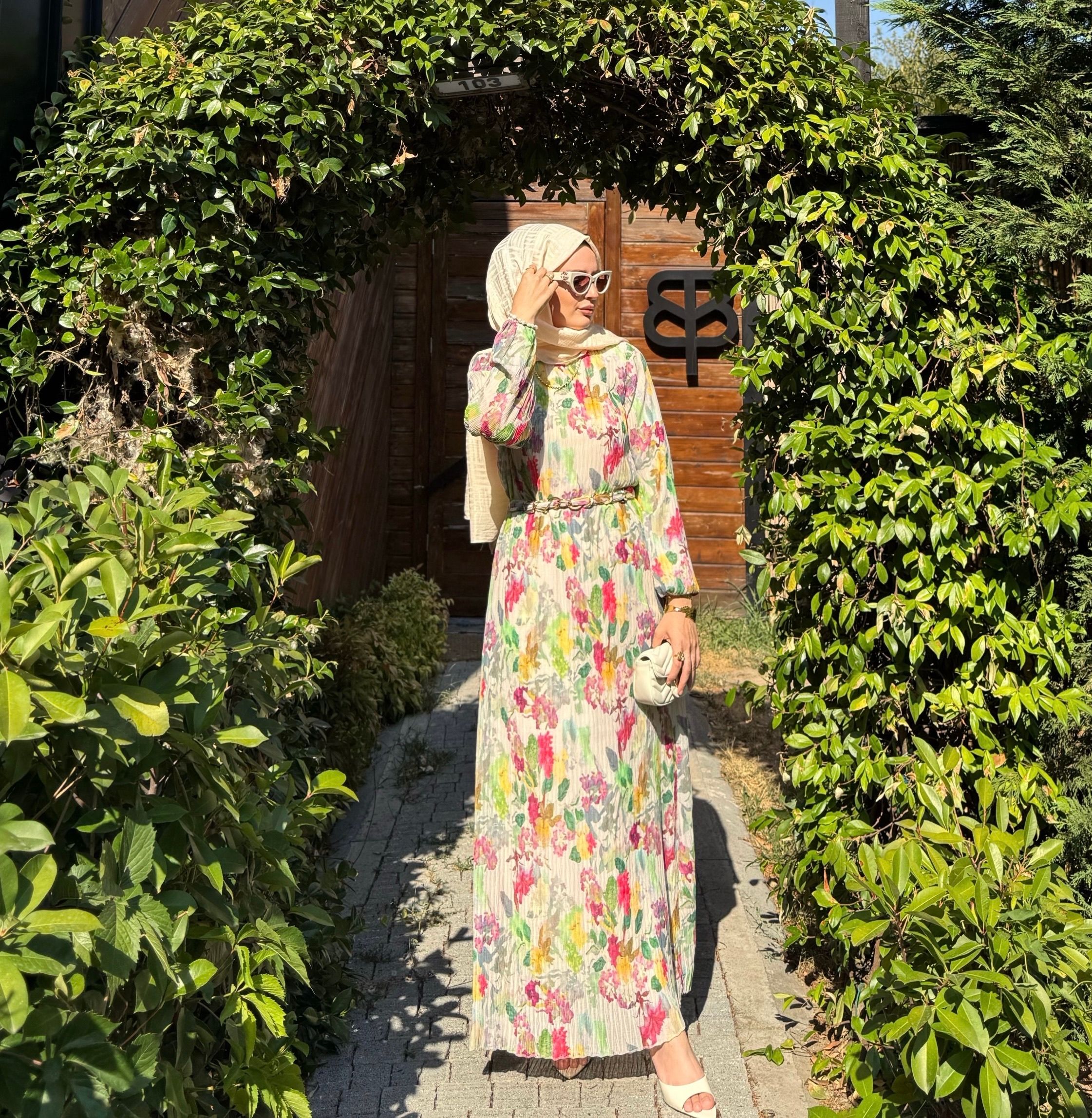 Elegant elbise - pembe