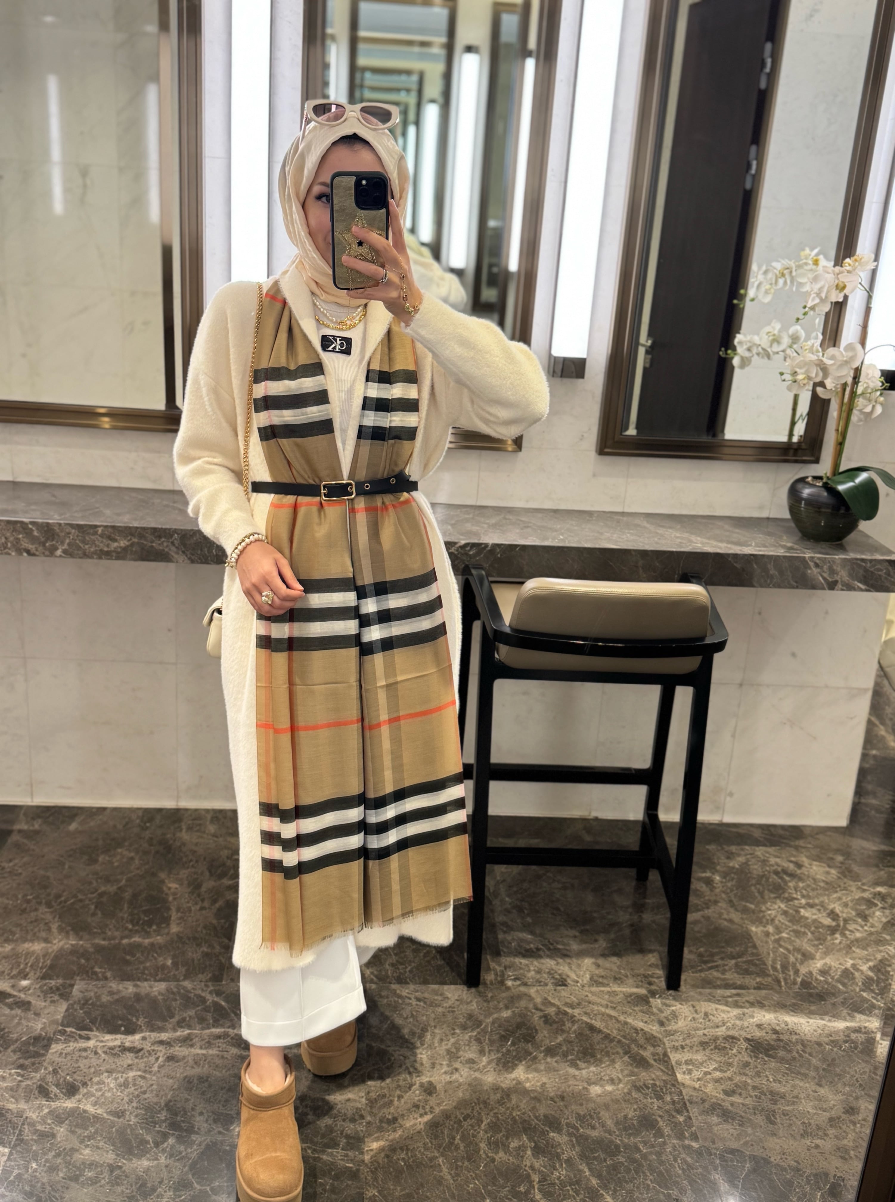 Mia kemerli angora hırka - ekru