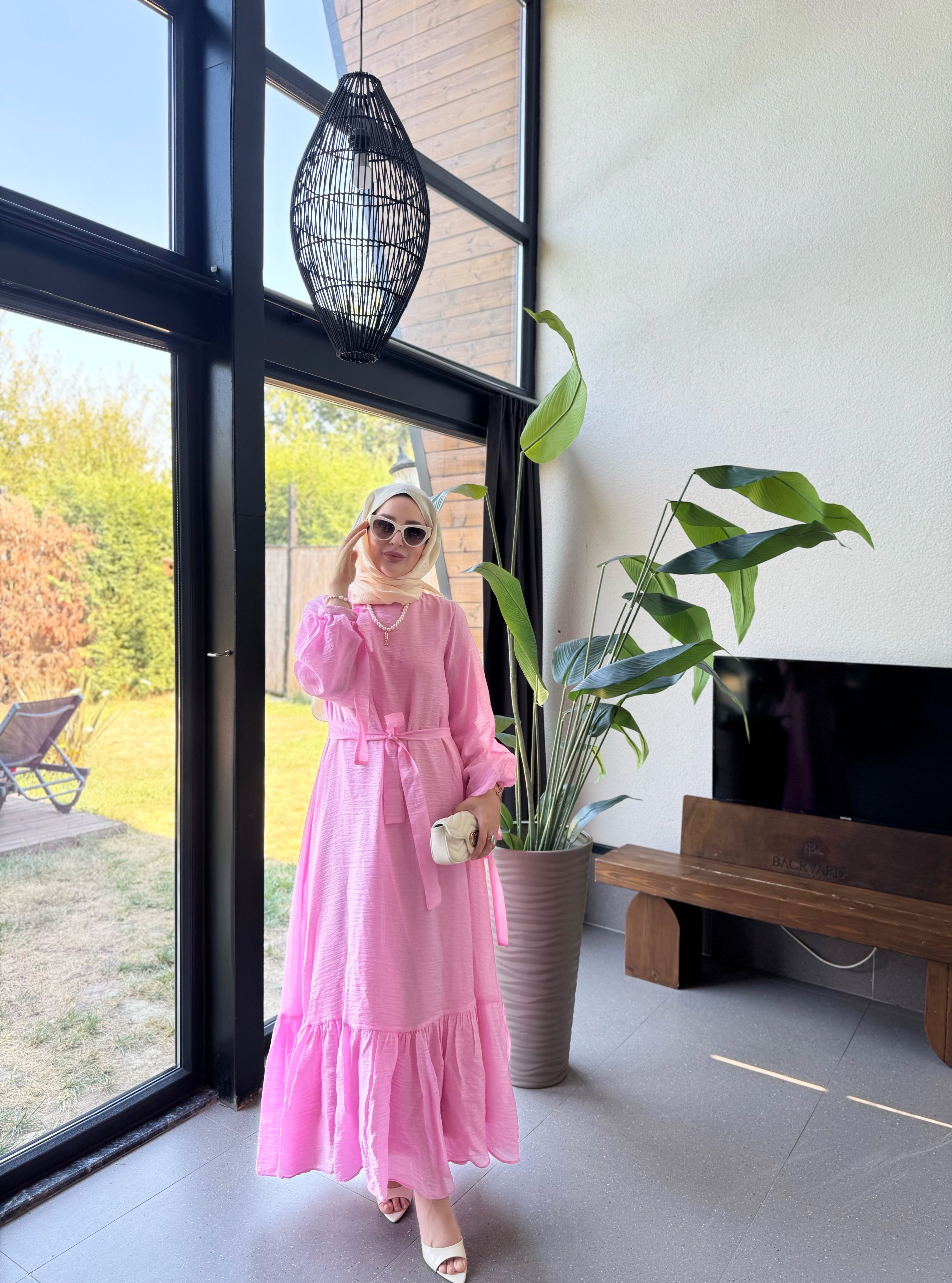 Lina elbise - pembe 