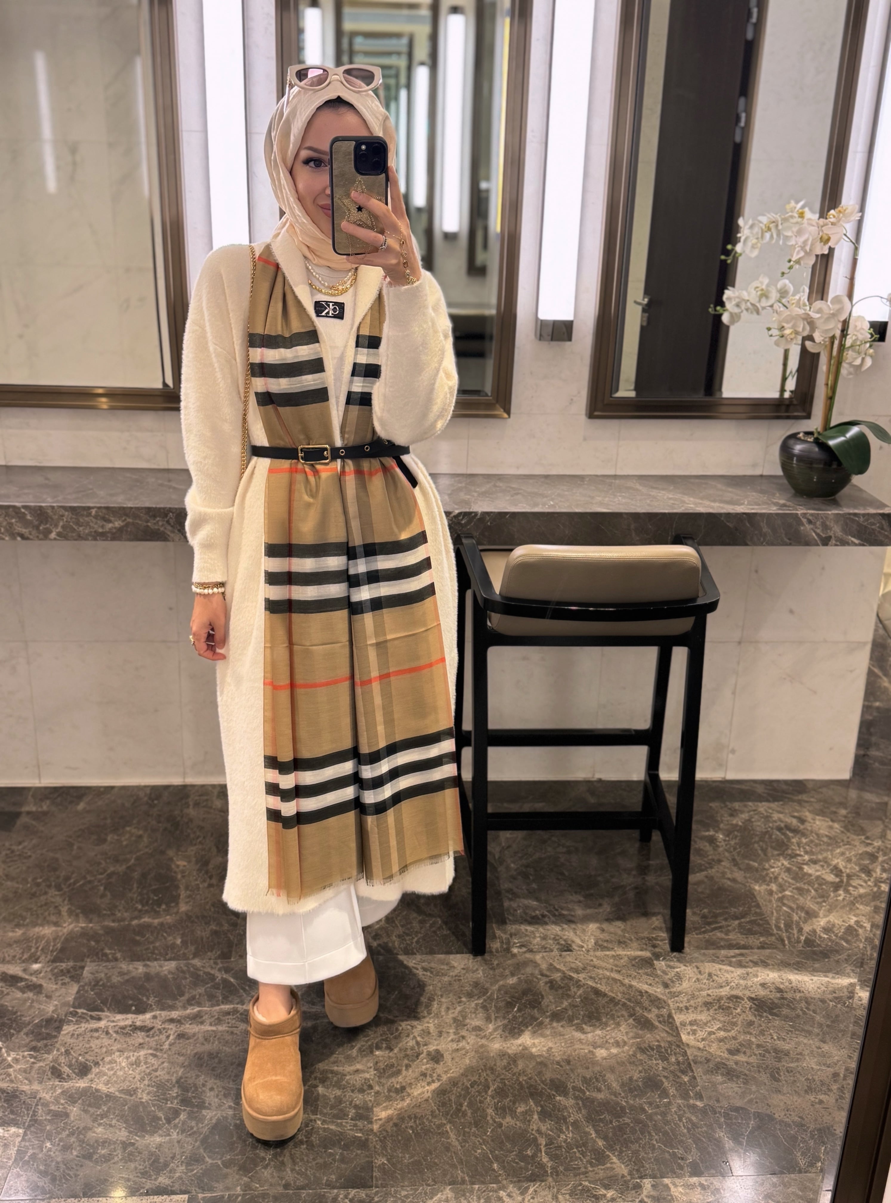 Mia kemerli angora hırka - ekru