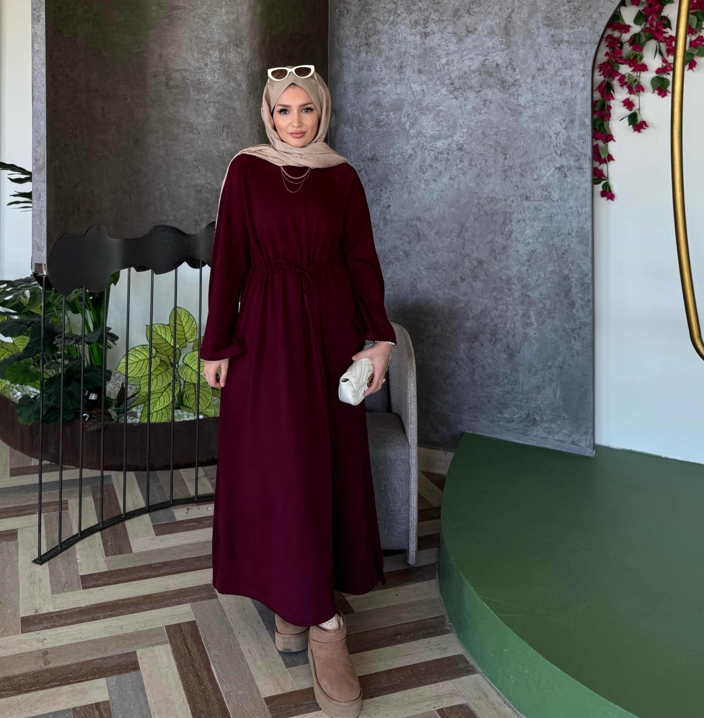 Mira oyşo elbise - bordo