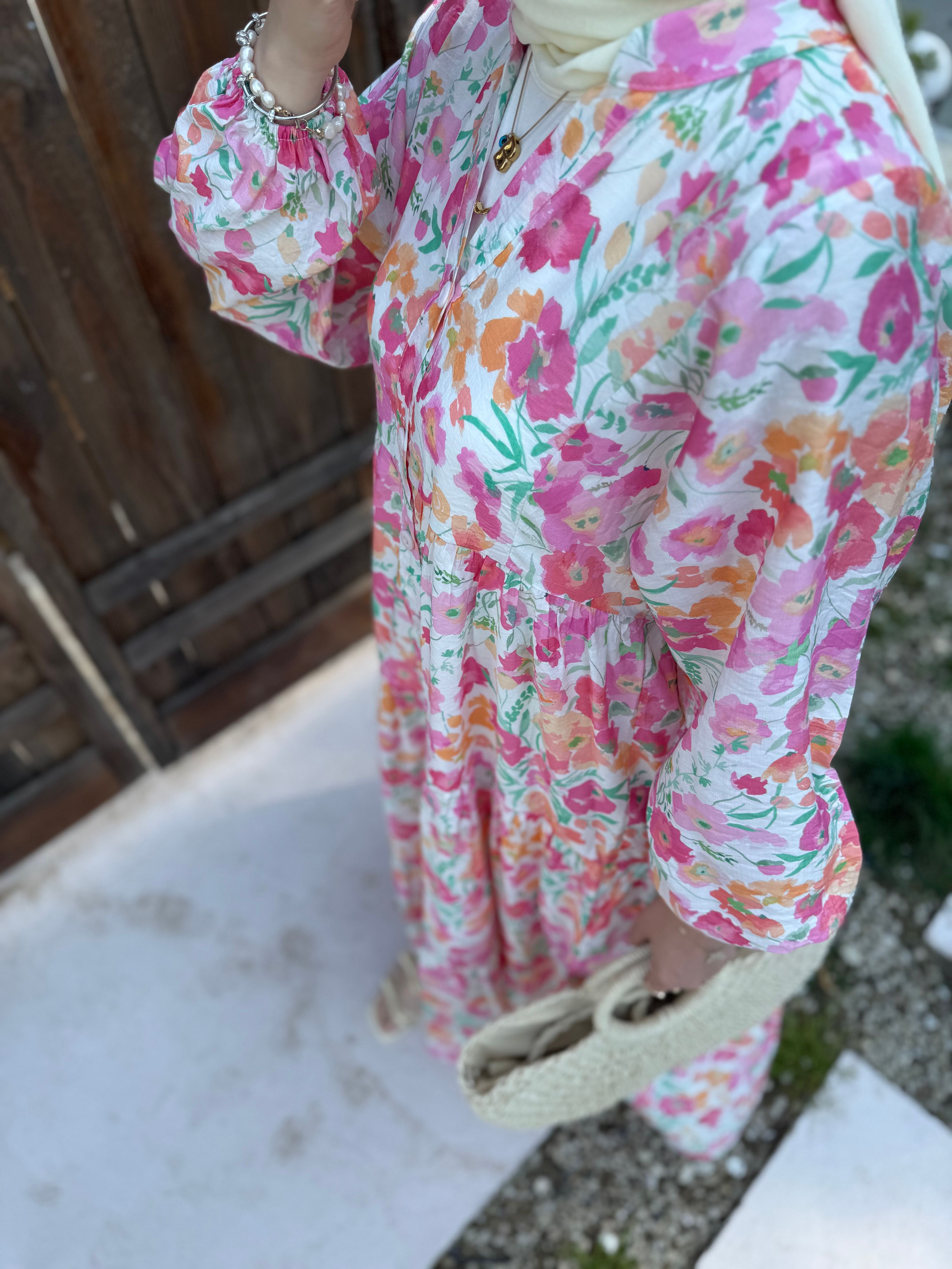 Frezya Elbise - pembe