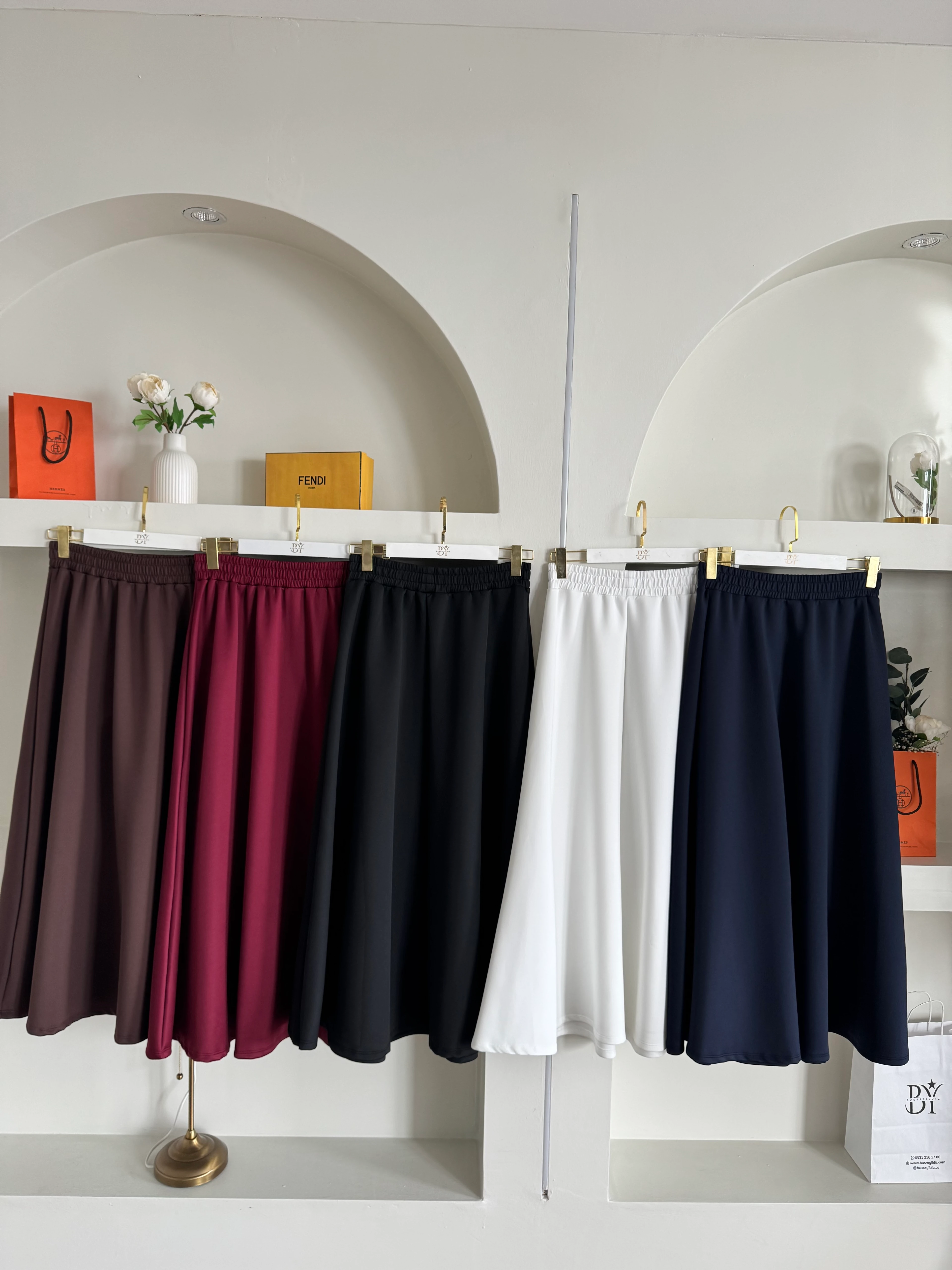 Kloş scuba etek - lacivert 