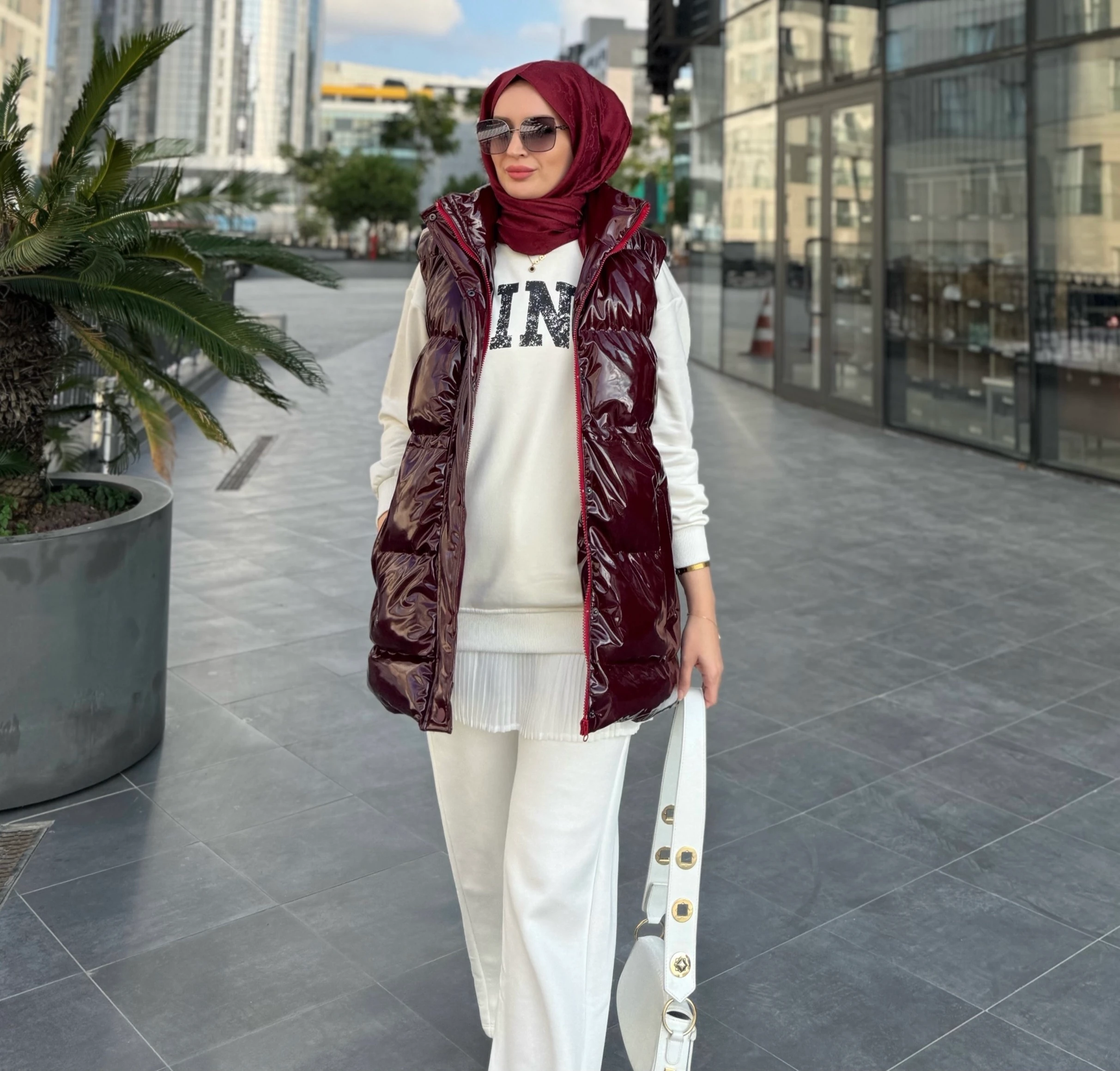 Rugan şişme yelek - bordo