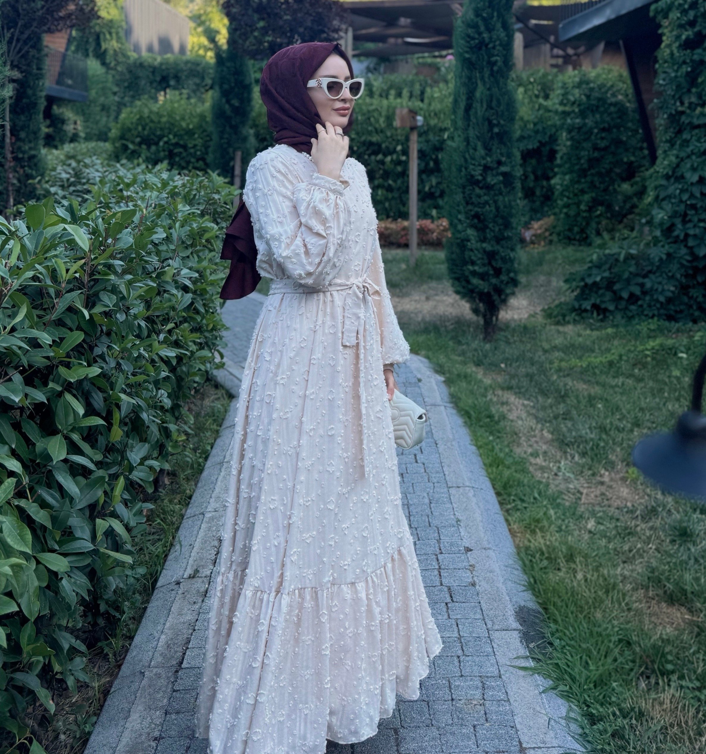 İnci elbise - nude