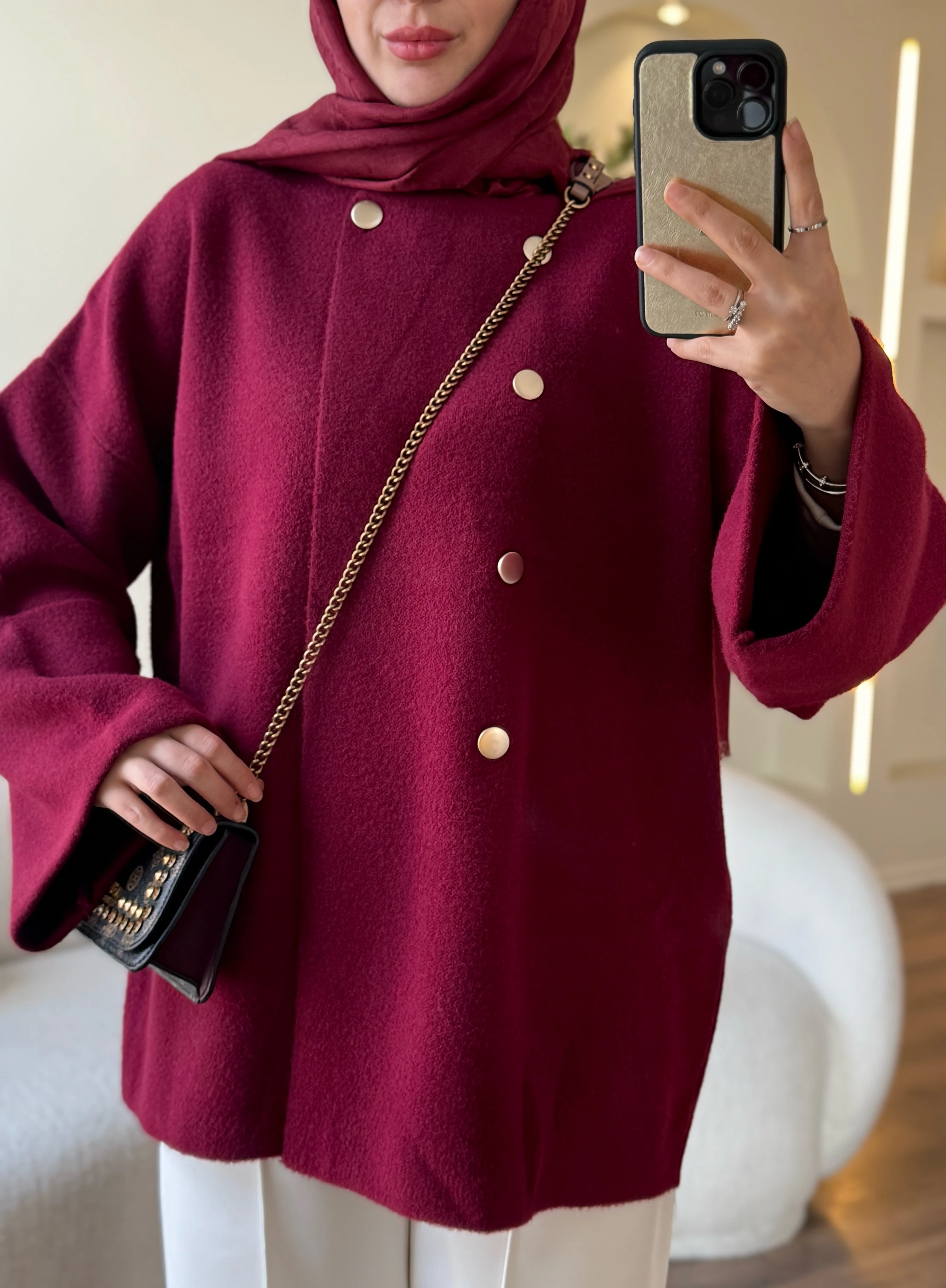 Lina angora hırka - bordo