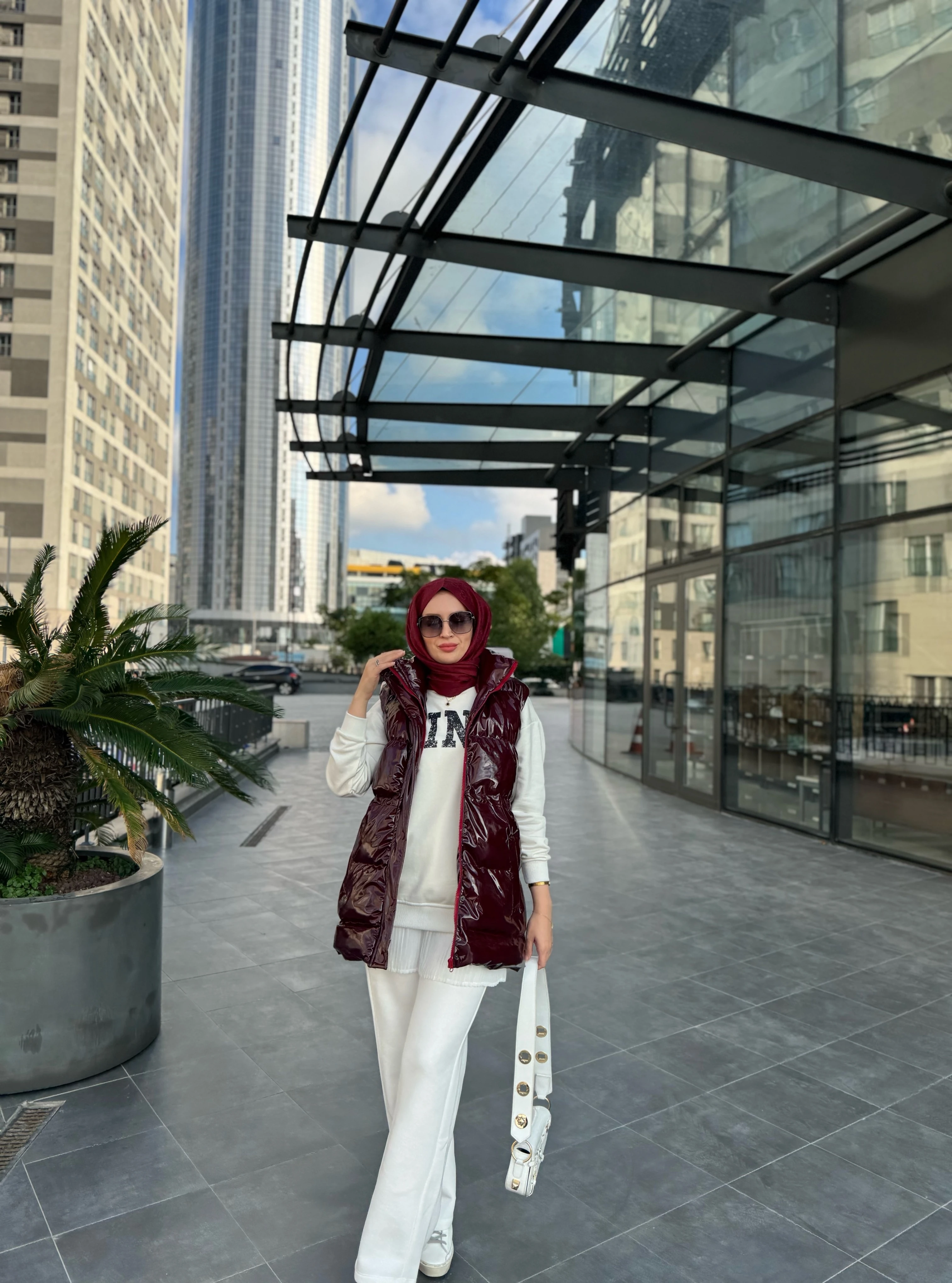 Rugan şişme yelek - bordo